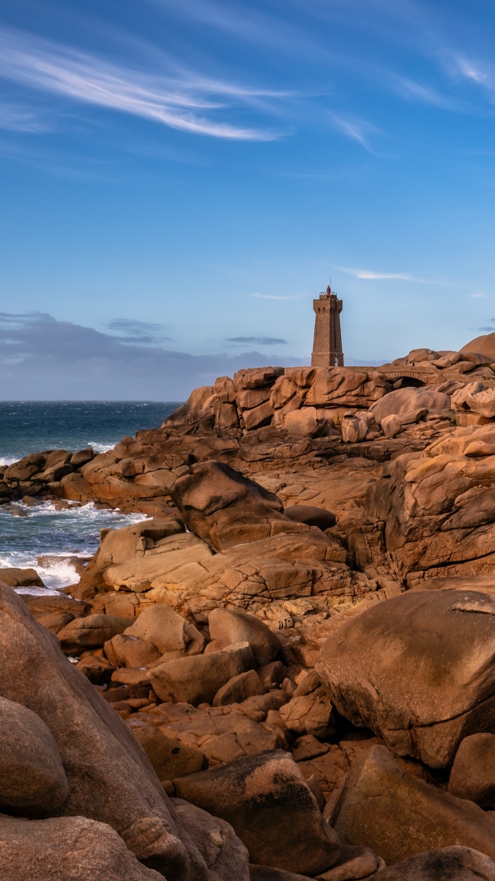 Descarga gratuita de fondo de pantalla para móvil de Costa, Francia, Faro, Fotografía.