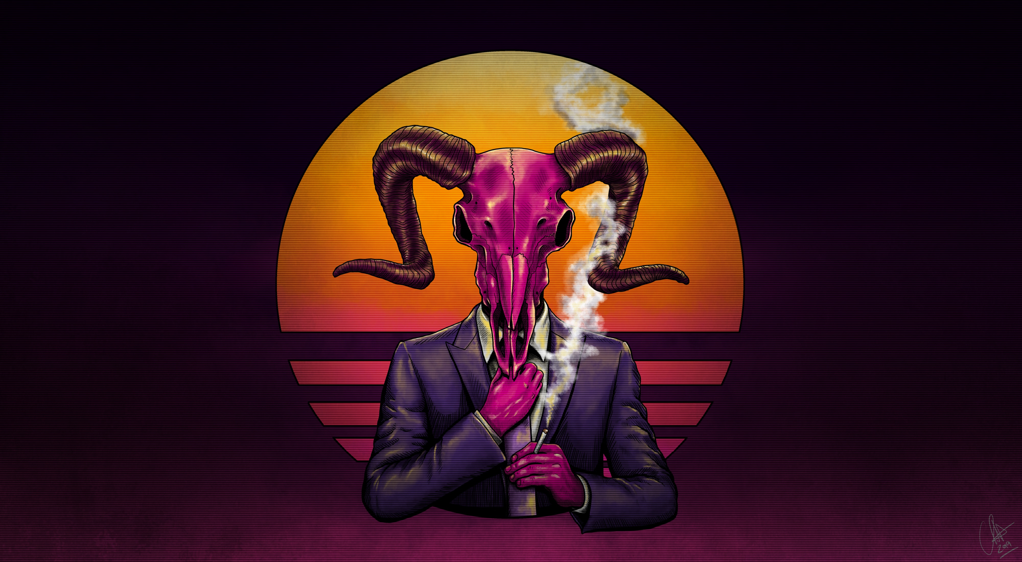 Free download wallpaper Fantasy, Horns, Demon on your PC desktop
