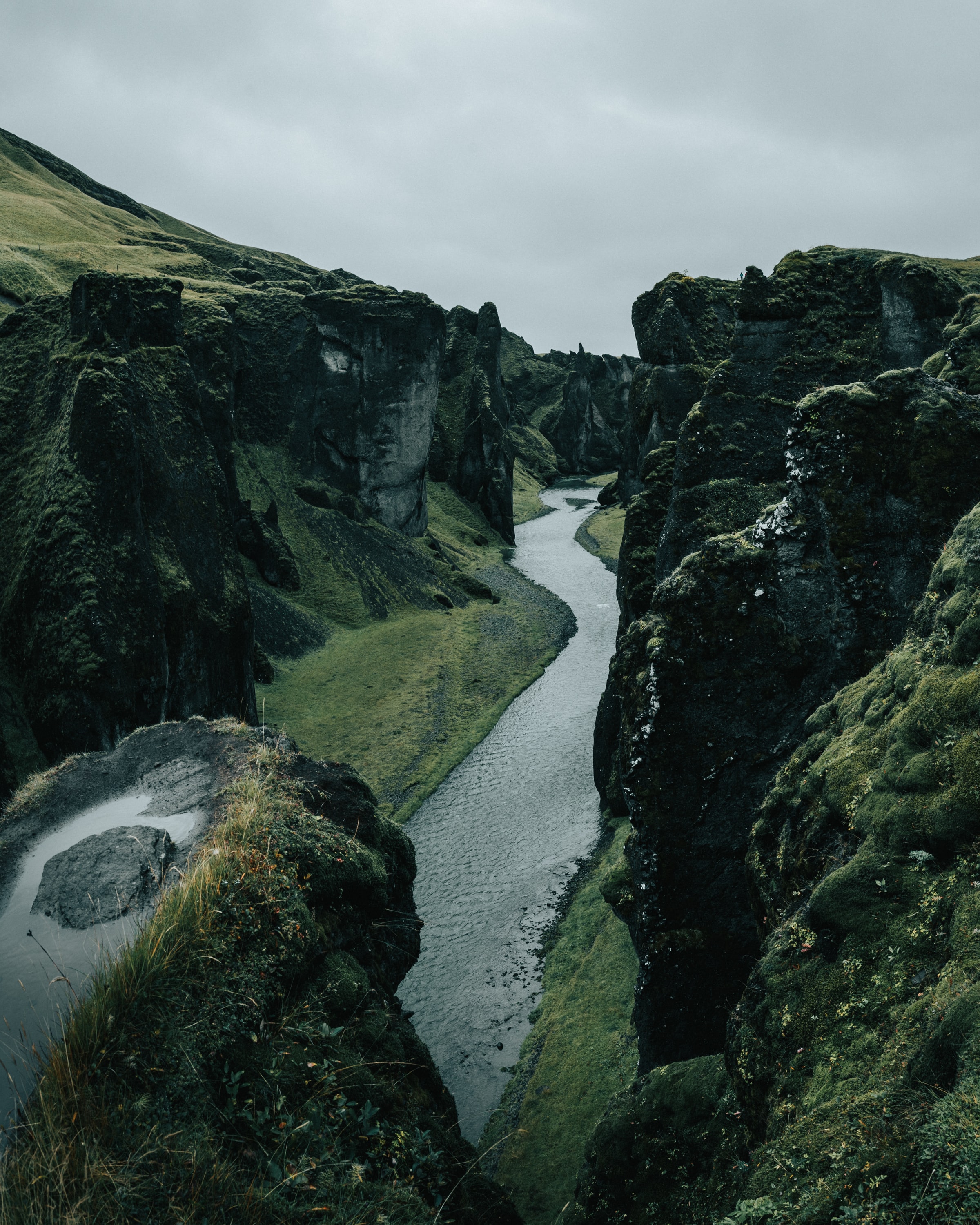sinuous, nature, rivers, grass, rocks, break, precipice, winding HD wallpaper