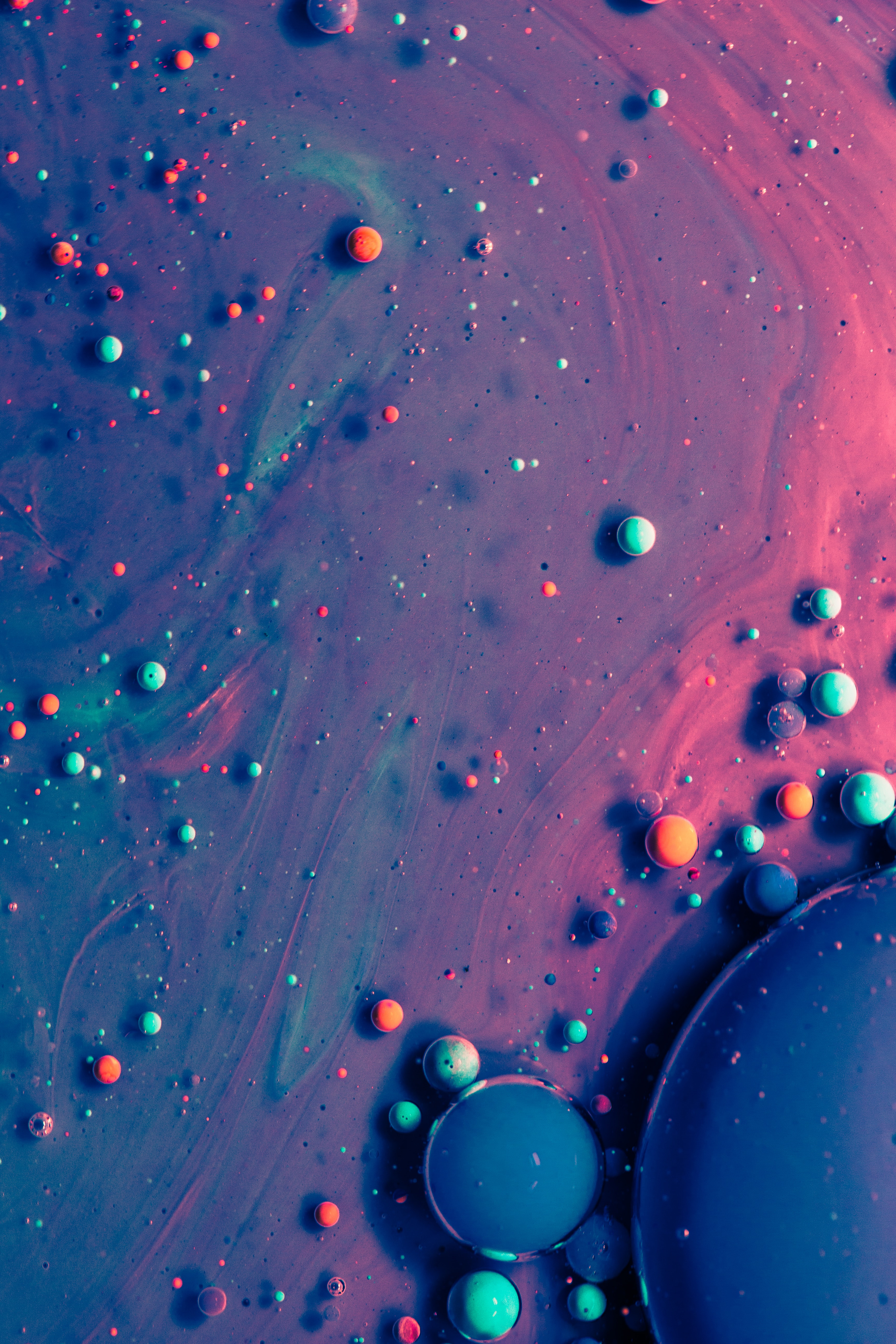 abstract, bubbles, multicolored, motley, texture, paint for android