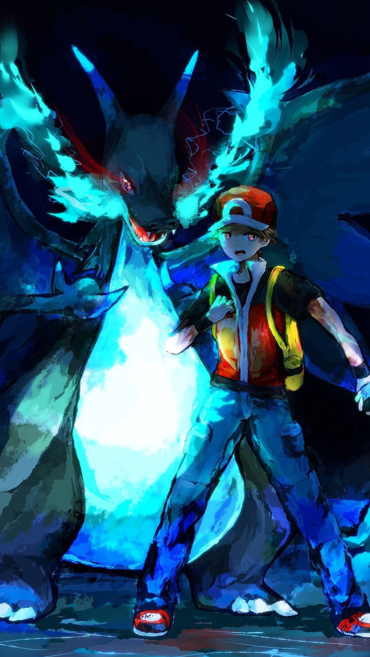 Descarga gratuita de fondo de pantalla para móvil de Pokémon, Animado, Rojo (Pokémon), Mega Charizard X (Pokémon).
