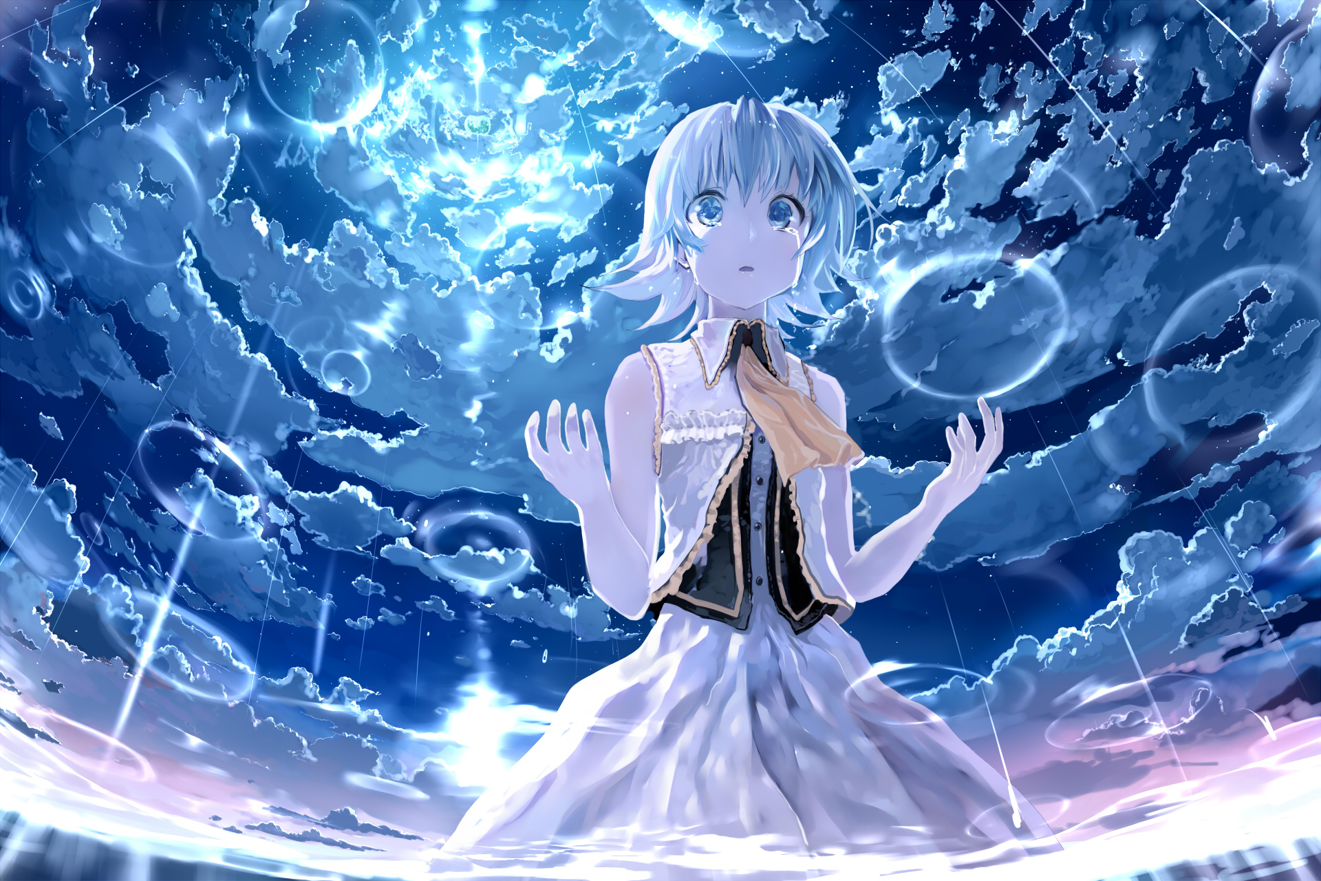 Download mobile wallpaper Anime, Sky, Light, Vocaloid for free.