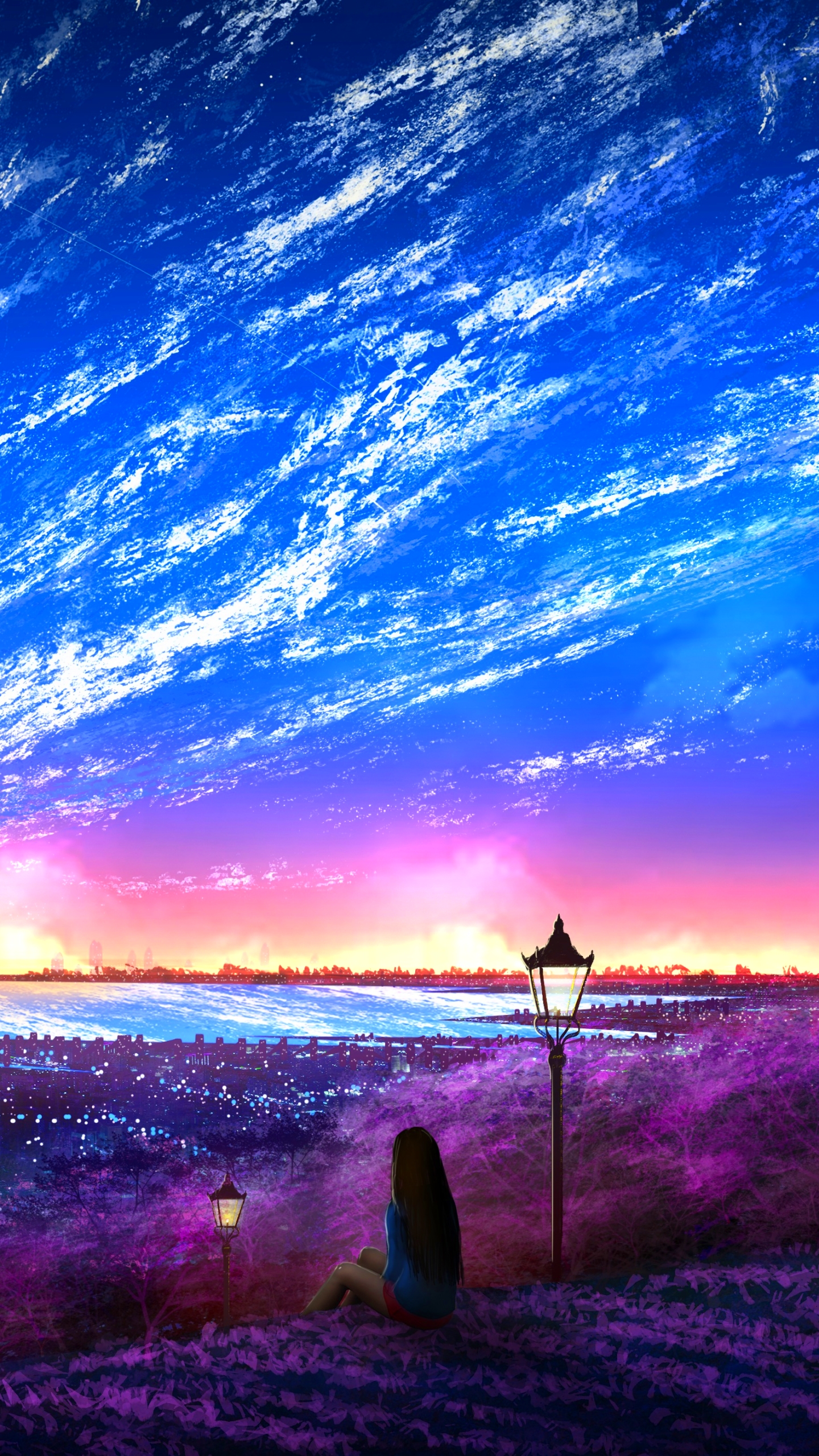 Download mobile wallpaper Anime, City for free.