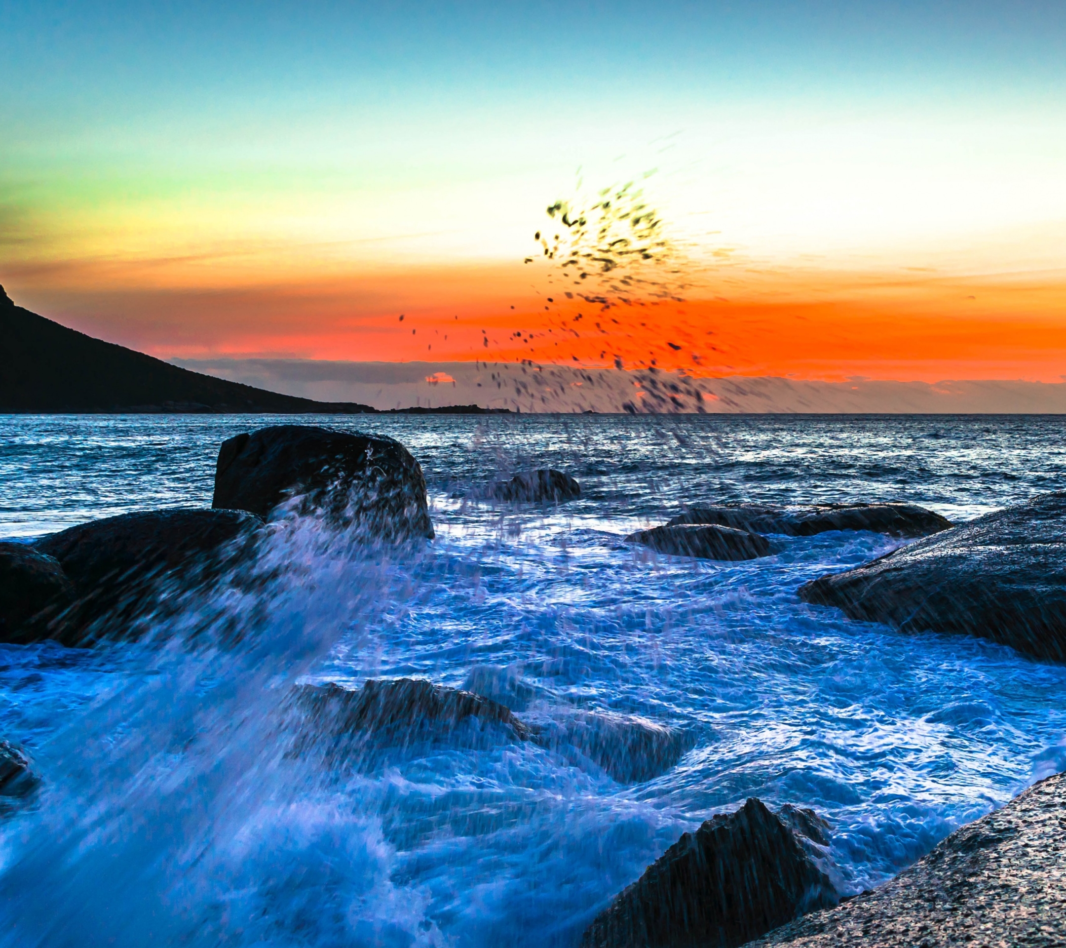 Descarga gratis la imagen Naturaleza, Océano, Atardecer, Tierra/naturaleza, Paisaje Marino, Puesta De Sol en el escritorio de tu PC