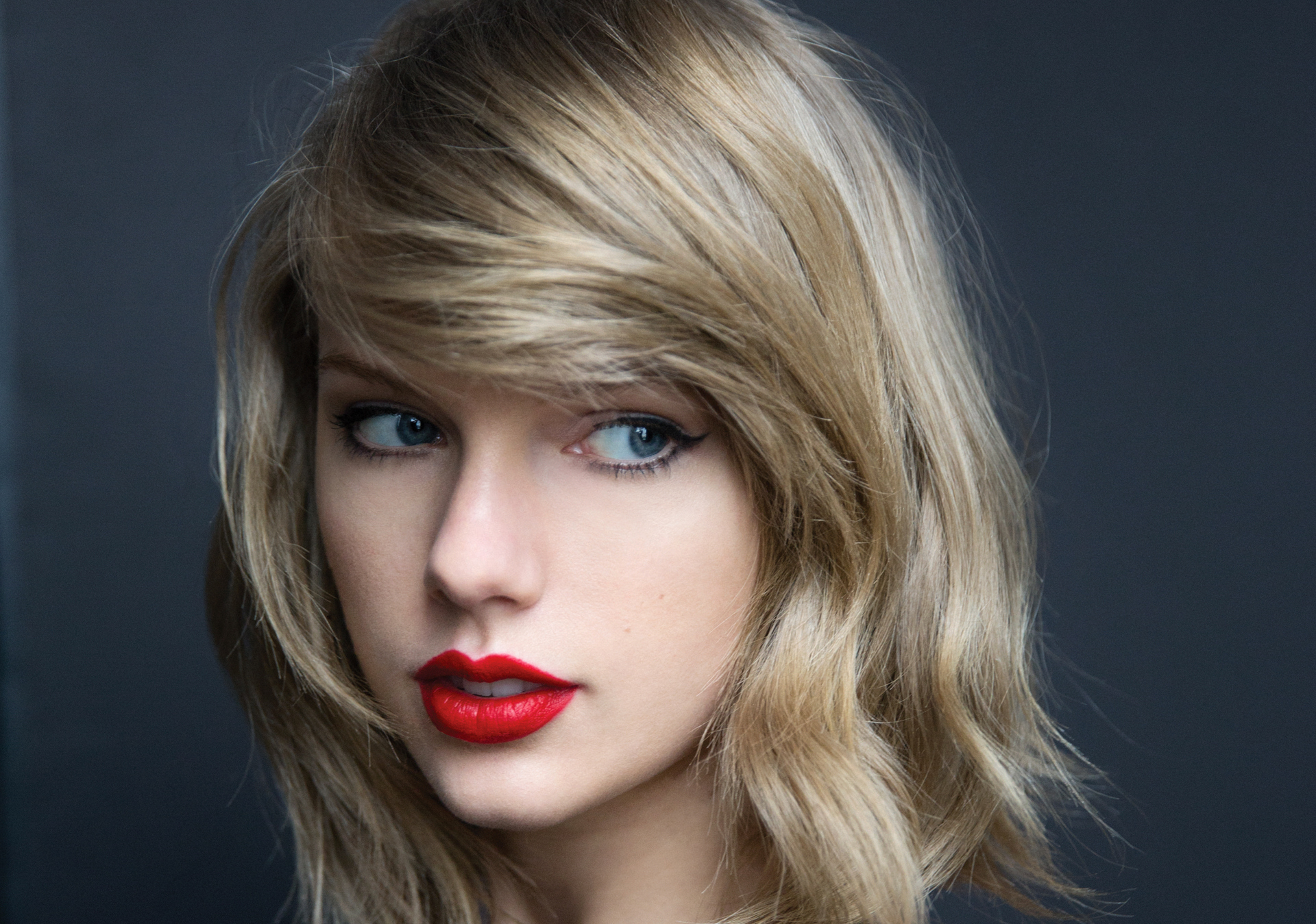Free download wallpaper Music, Singer, Blonde, Face, Blue Eyes, American, Taylor Swift, Lipstick on your PC desktop