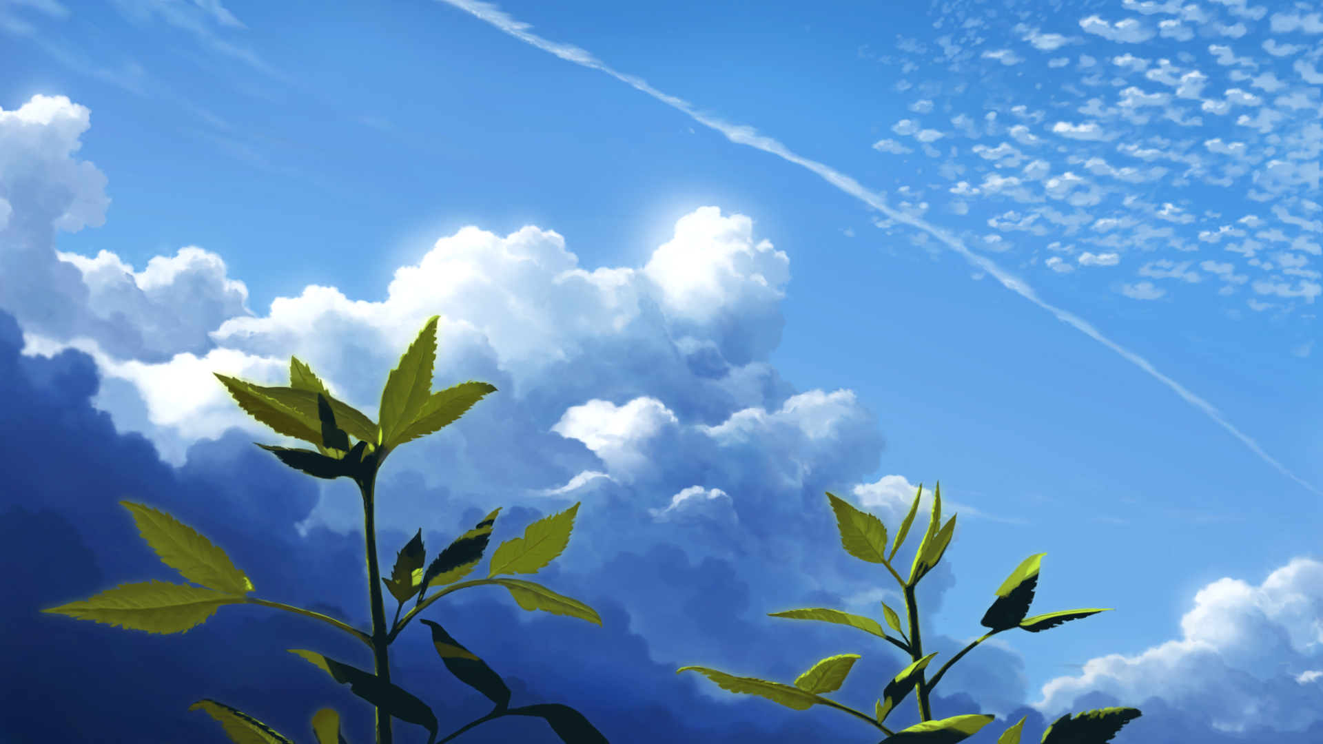Laden Sie das Natur, Himmel, Animes, Planze-Bild kostenlos auf Ihren PC-Desktop herunter
