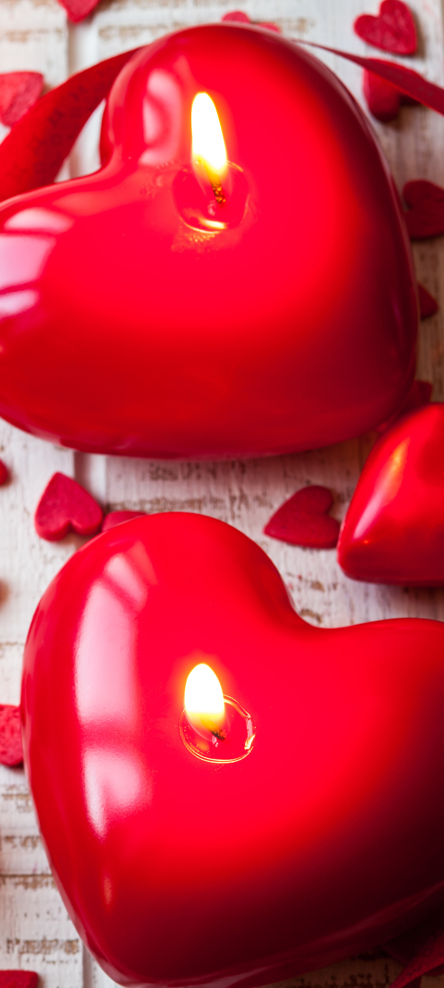 Download mobile wallpaper Valentine's Day, Holiday, Heart, Candle, Romantic for free.