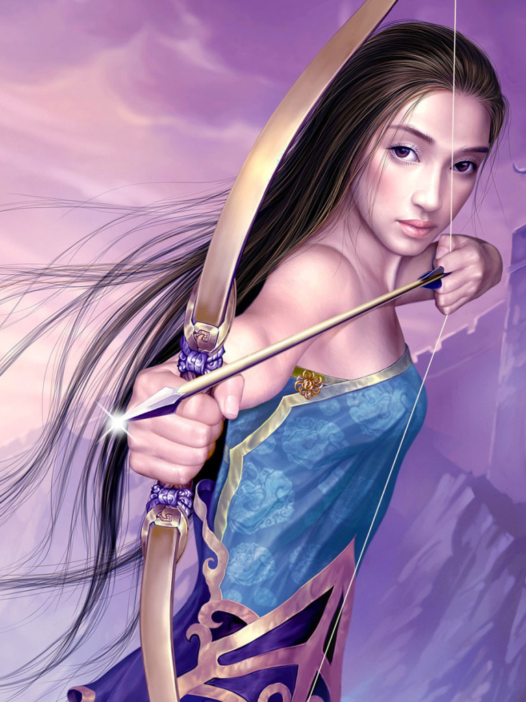 Download mobile wallpaper Fantasy, Women, Asian, Archer for free.