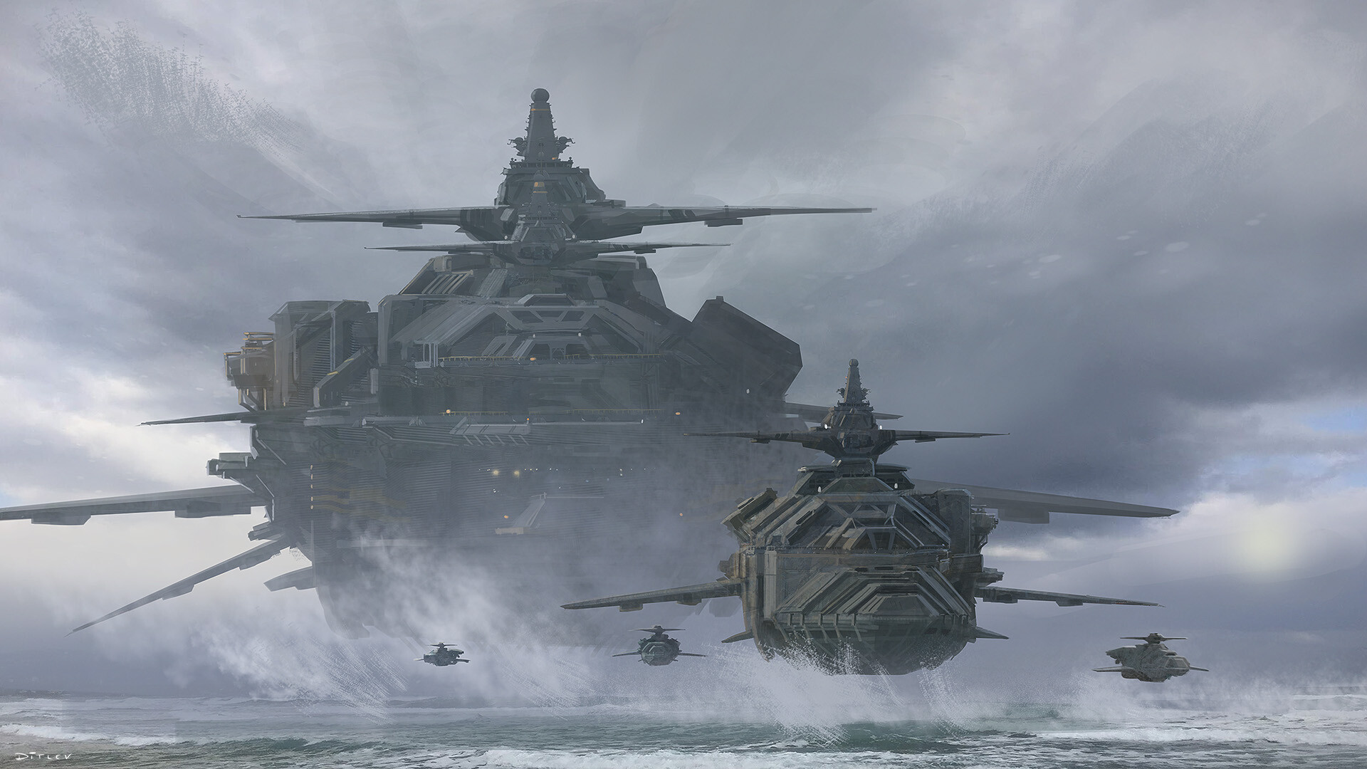 Download mobile wallpaper Battleship, Sci Fi, Vehicle for free.