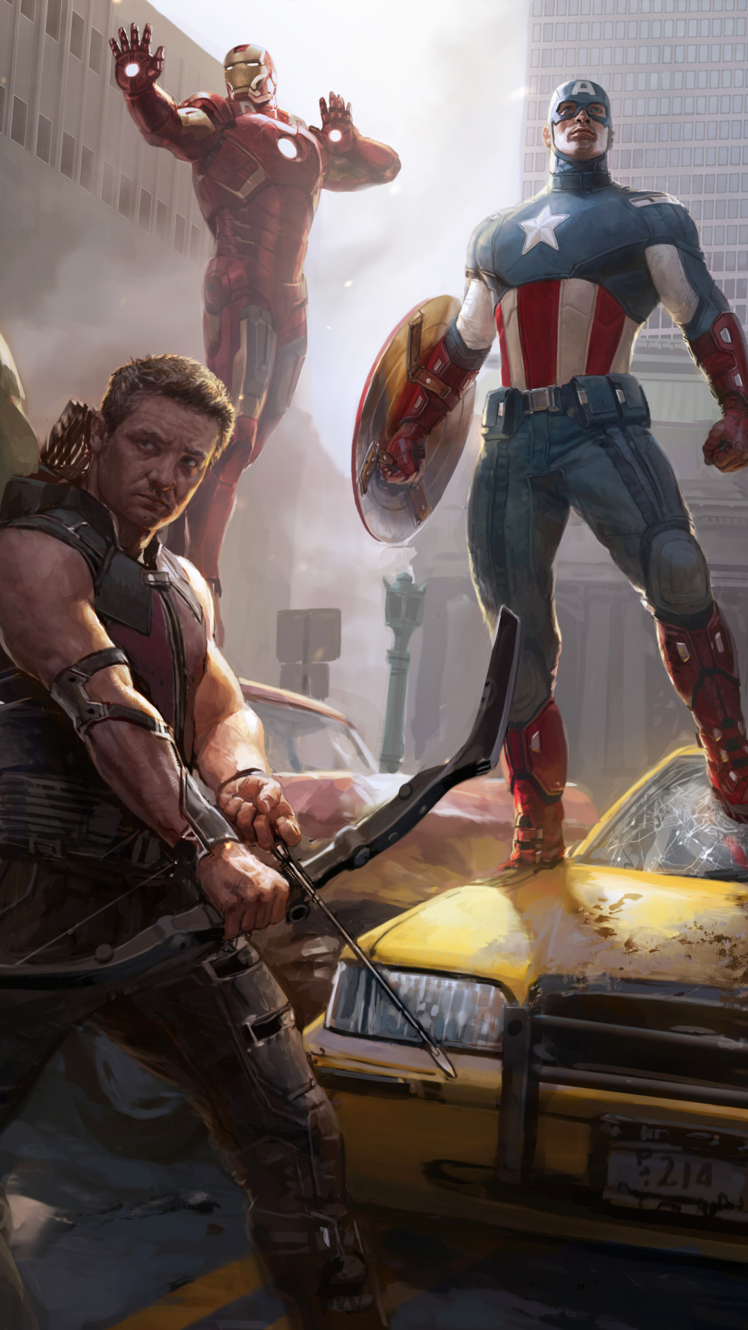 Download mobile wallpaper Iron Man, Captain America, Avengers, Movie, Clint Barton, Hawkeye, The Avengers for free.