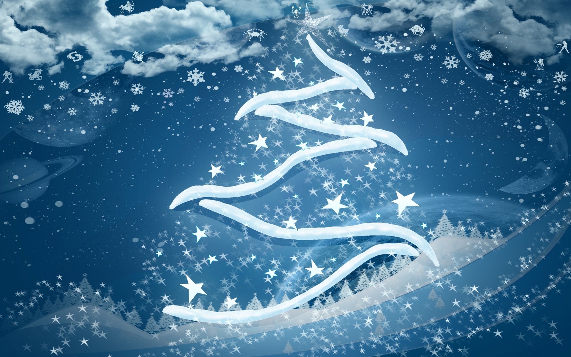 holidays, background, new year, blue for Windows