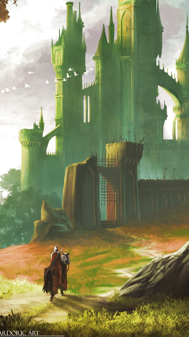 Download mobile wallpaper Fantasy, Warrior, Knight, Castle for free.