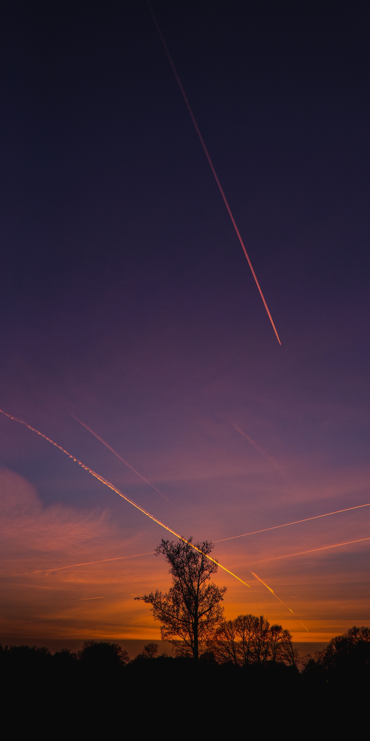 Download mobile wallpaper Sky, Night, Silhouette, Earth for free.