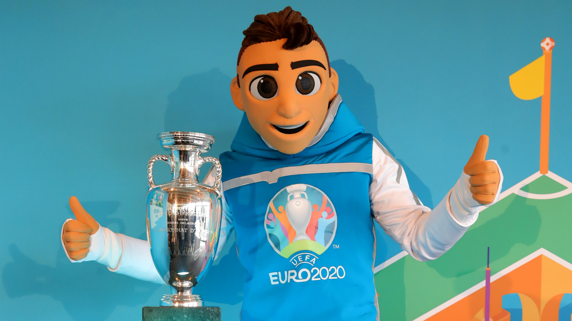 1026367 télécharger le fond d'écran des sports, uefa euro 2020, mascotte, habileté, football, trophée - économiseurs d'écran et images gratuitement