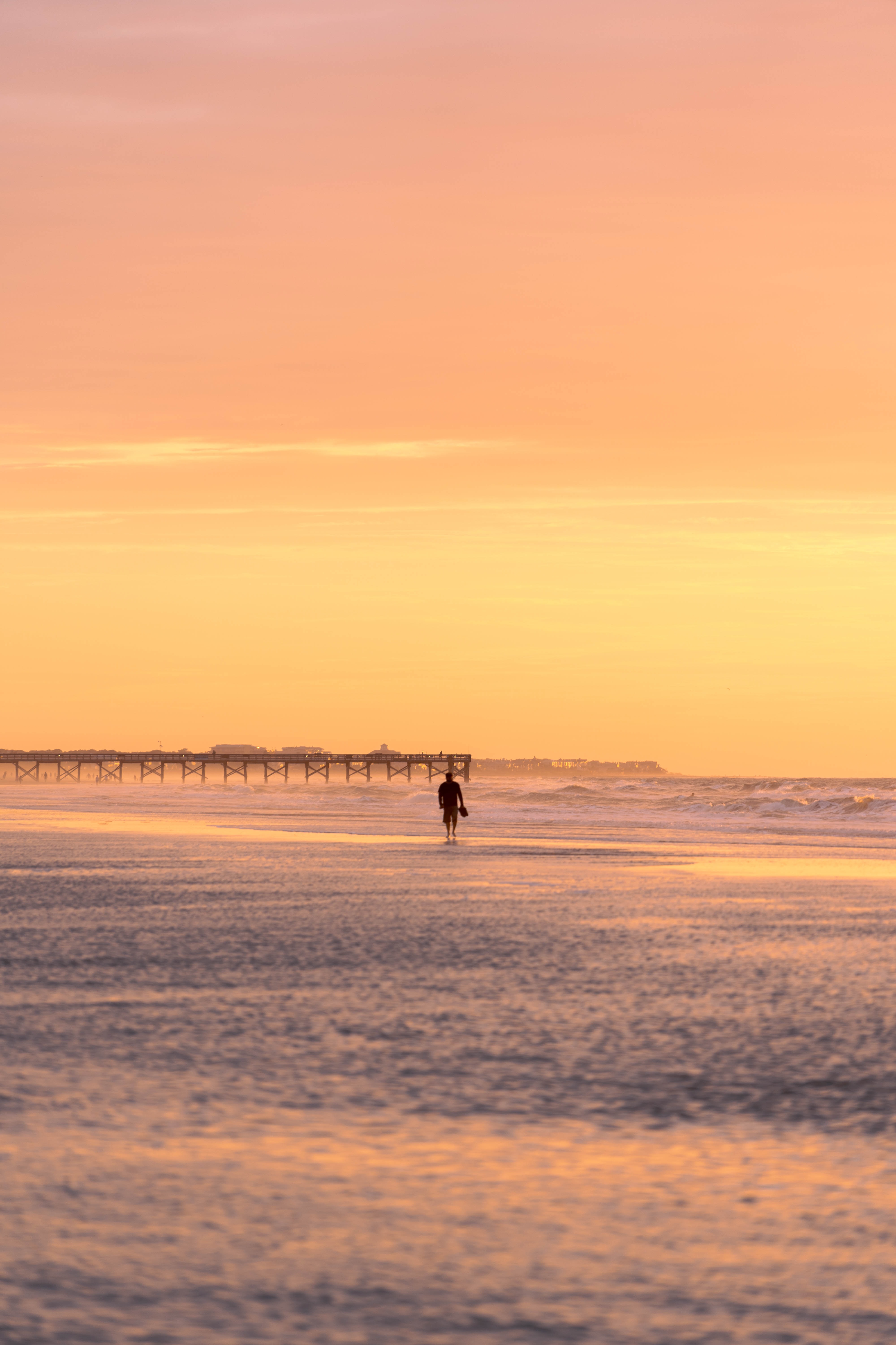Laden Sie das Mensch, Person, Silhouette, Sonstige, Einsamkeit, Verschiedenes, Sunset, Sea, Strand-Bild kostenlos auf Ihren PC-Desktop herunter