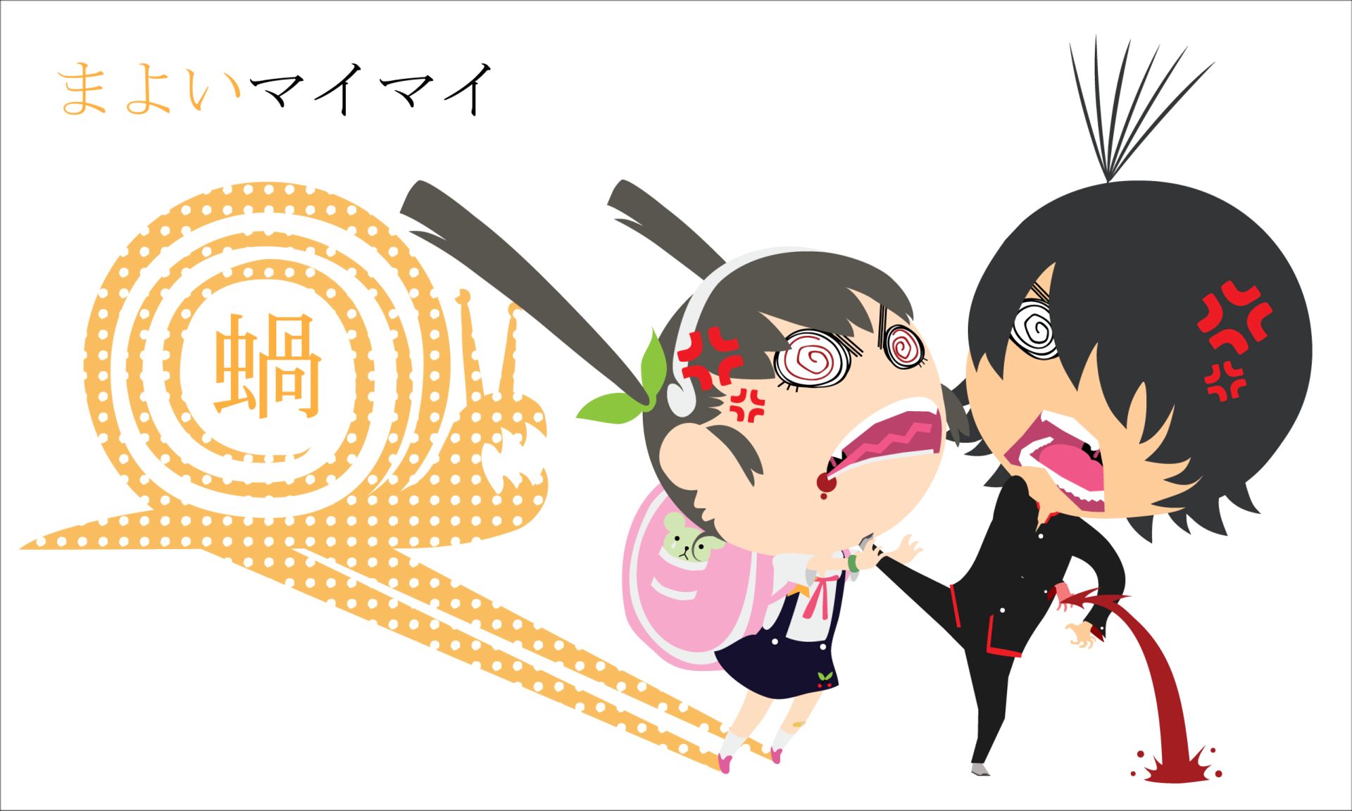 Laden Sie das Animes, Monogatari (Serie), Mayoi Hachikuji, Koyomi Araragi-Bild kostenlos auf Ihren PC-Desktop herunter