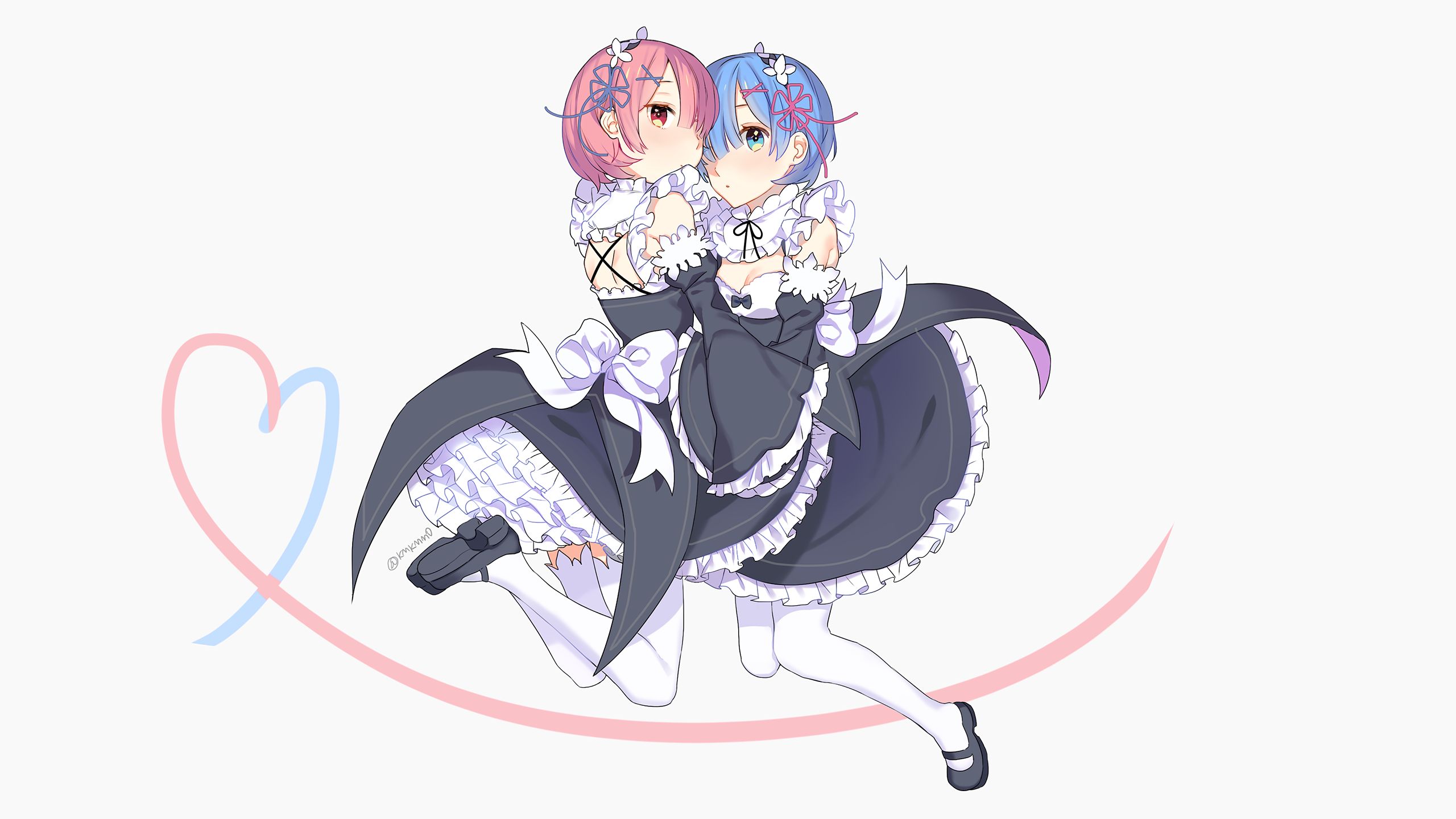 Скачать картинку Аниме, Re:zero Начало Жизни В Другом Мире, Рам (Re: Ноль), Рем (Re: Ноль) в телефон бесплатно.