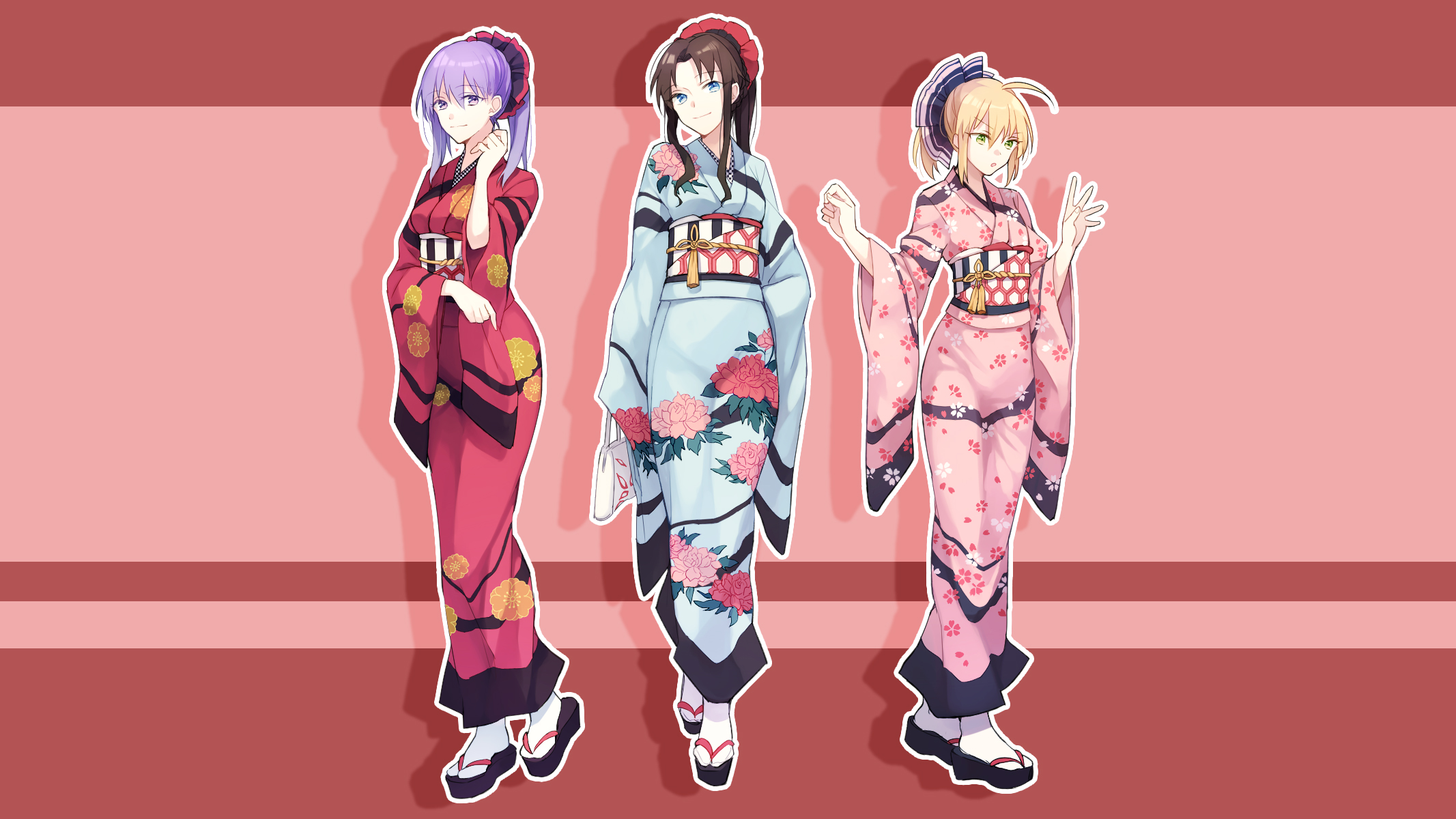 Baixar papel de parede para celular de Sakura Matou, Rin Tohsaka, Fate/stay Night, Saber (Série Destino), Anime gratuito.