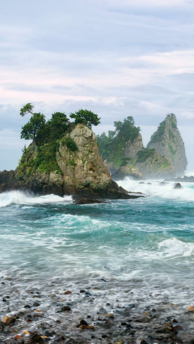 Скачать картинку Море, Океан, Синий, Земля, Япония, Волна, Земля/природа в телефон бесплатно.