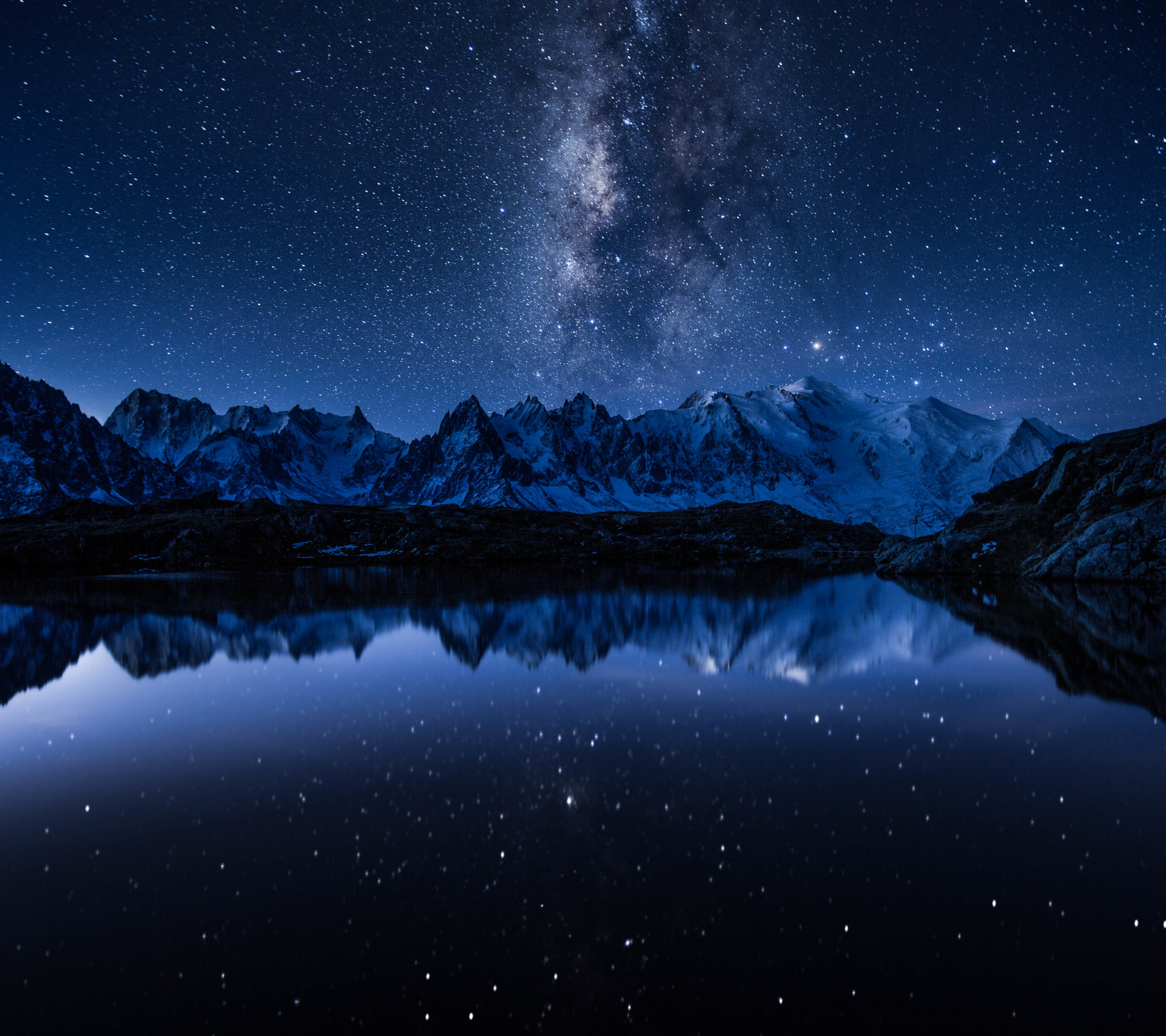 Laden Sie das Landschaft, Natur, Wasser, Sterne, Berg, Milchstraße, Gebirge, Nacht, Himmel, Erde/natur, Spiegelung-Bild kostenlos auf Ihren PC-Desktop herunter