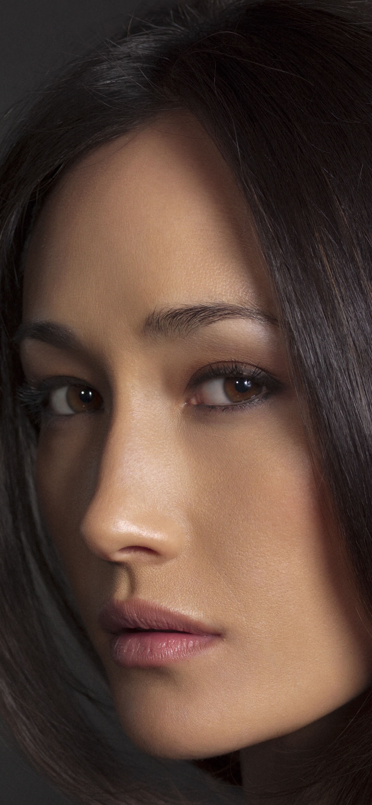 Download mobile wallpaper Face, Celebrity, Brown Eyes, Actress, Maggie Q for free.