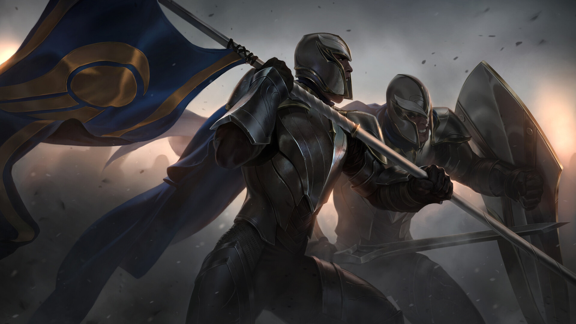 Laden Sie das Krieger, Ritter, Rüstung, Computerspiele, Banner, Legends Of Runeterra-Bild kostenlos auf Ihren PC-Desktop herunter