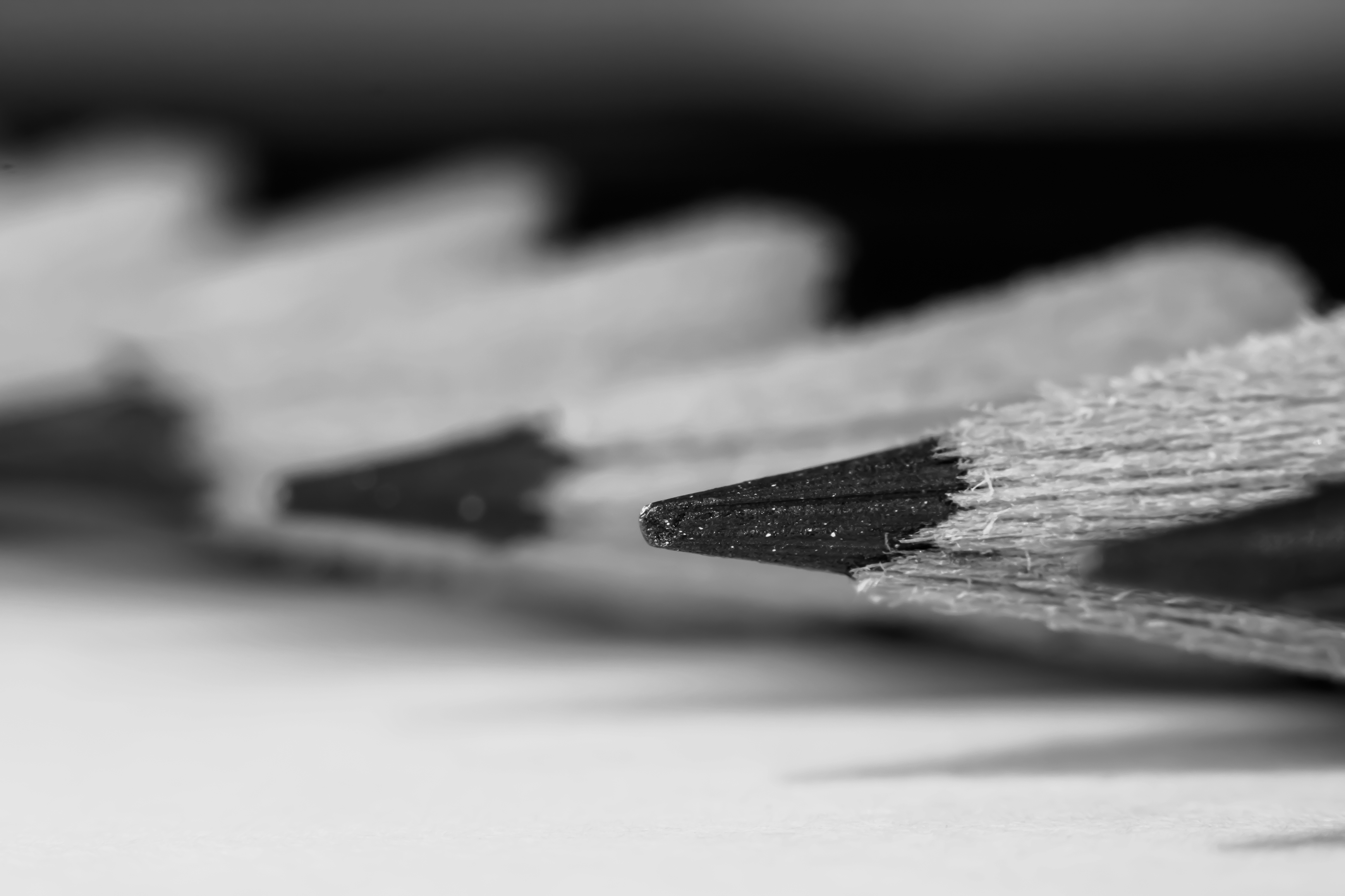 Download mobile wallpaper Macro, Pencil, Photography, Black & White for free.