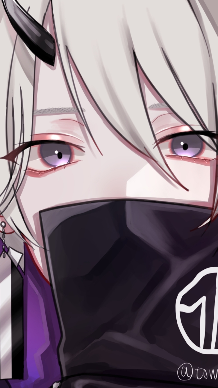 Download mobile wallpaper Anime, Original, Purple Eyes, Grey Hair for free.