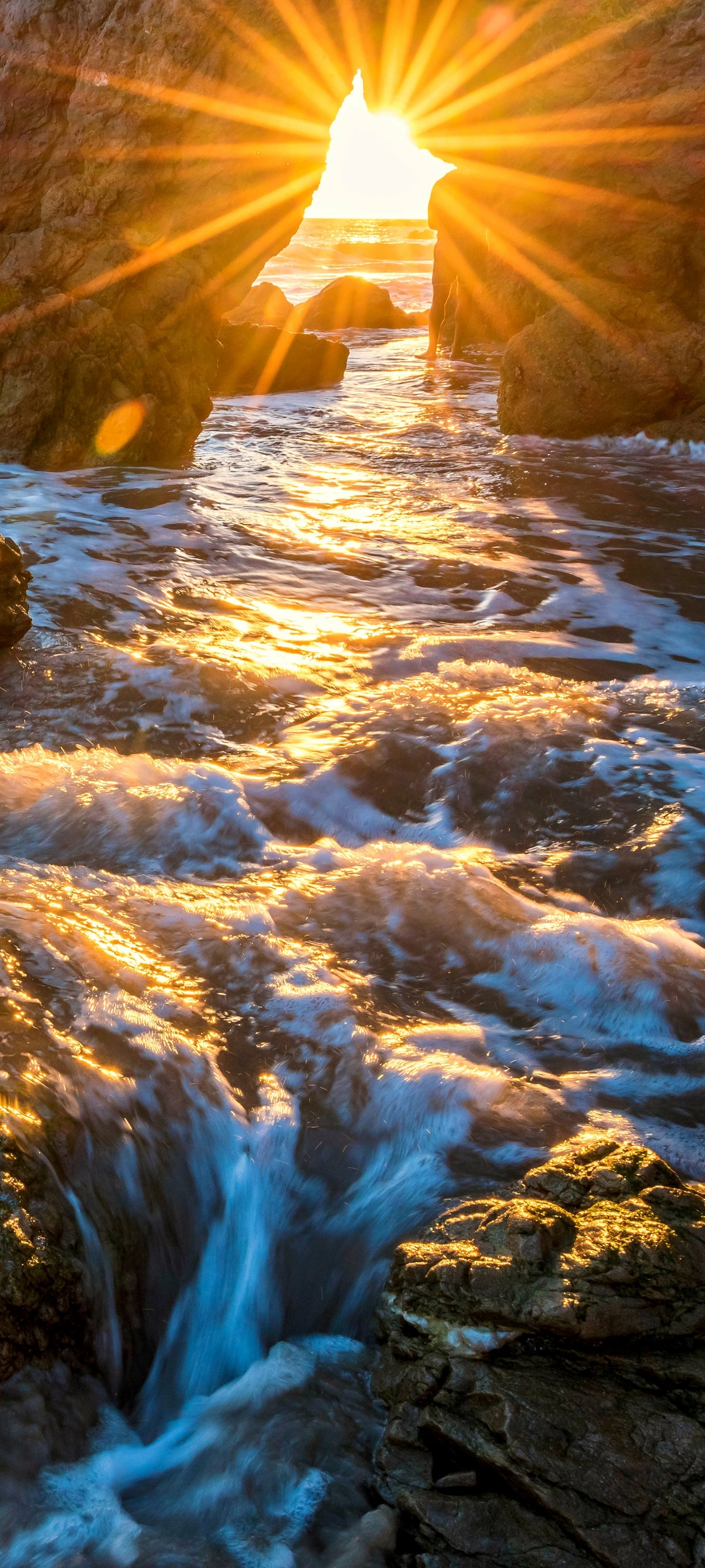 Descarga gratuita de fondo de pantalla para móvil de Océano, Arco, Arco Natural, Atardecer, Tierra/naturaleza, Puesta De Sol.