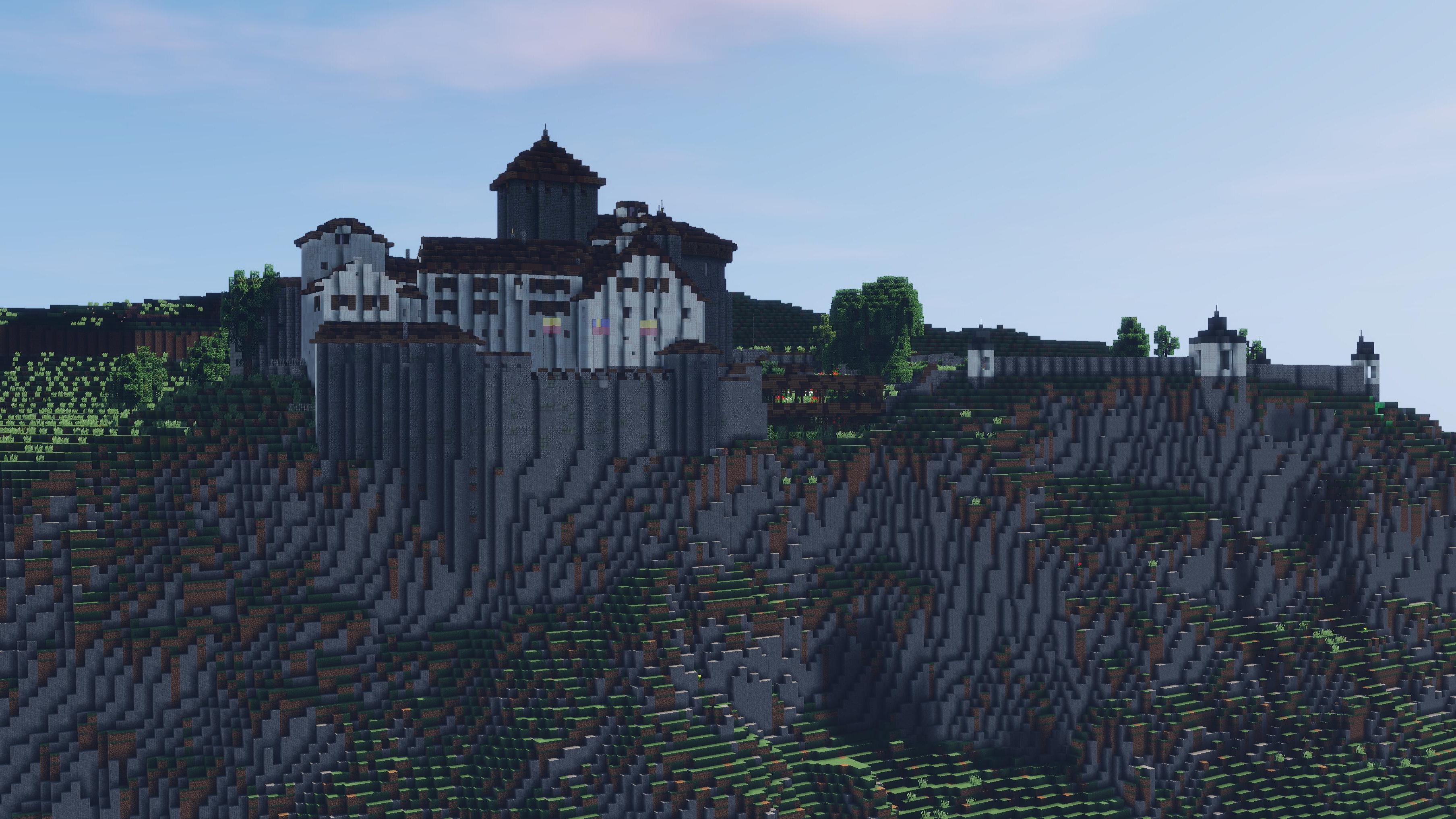 Free download wallpaper Minecraft, Cliff, Palace, Video Game, Castle on your PC desktop