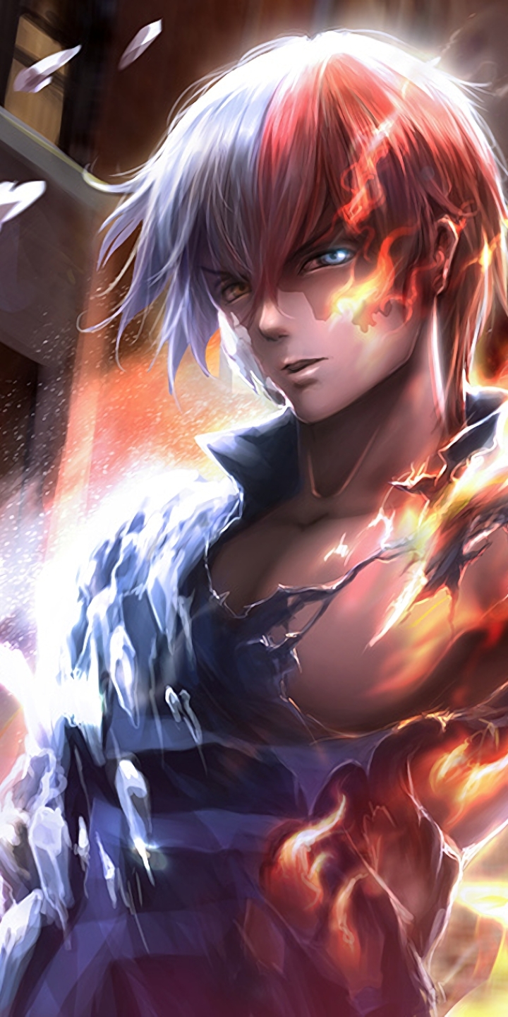 Handy-Wallpaper Animes, Shoto Todoroki, Boku No Hero Academia kostenlos herunterladen.