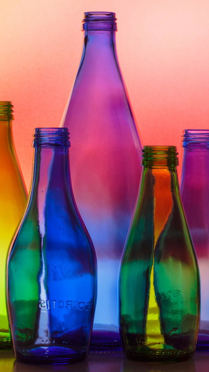 Download mobile wallpaper Colors, Glass, Colorful, Bottle, Man Made for free.