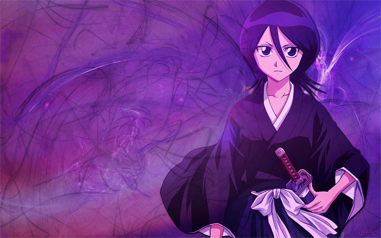 Handy-Wallpaper Bleach, Rukia Kuchiki, Animes kostenlos herunterladen.