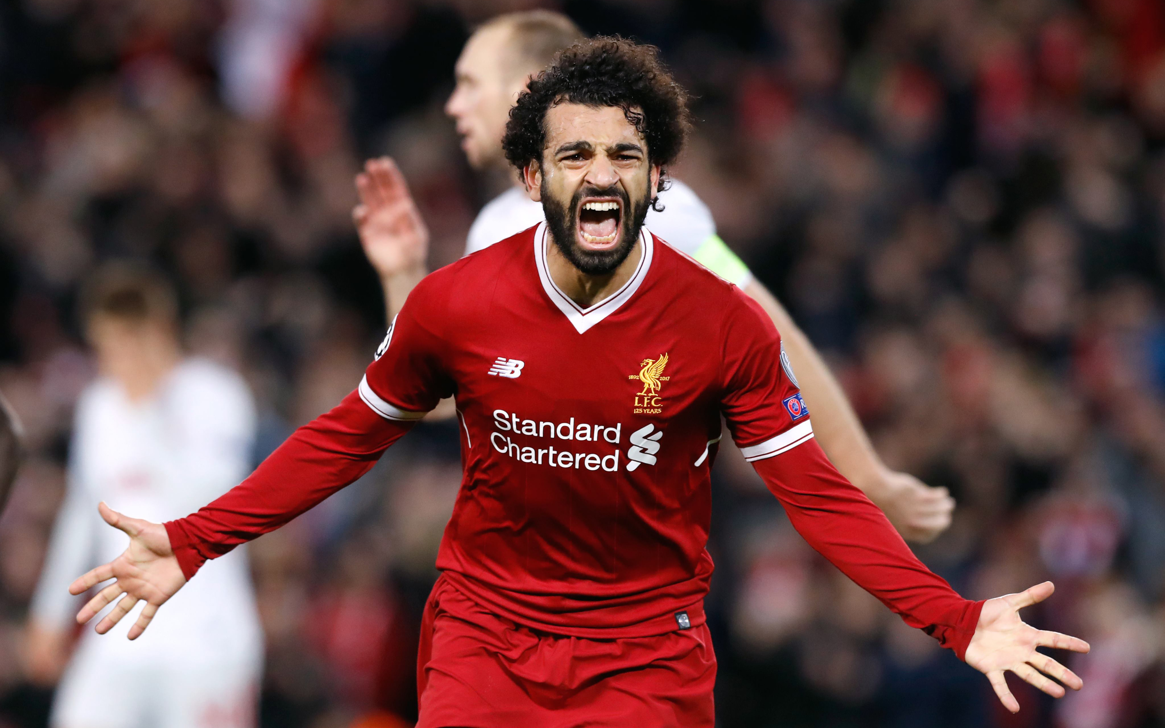 Handy-Wallpaper Sport, Fußball, Fc Liverpool, Mohammed Salah kostenlos herunterladen.