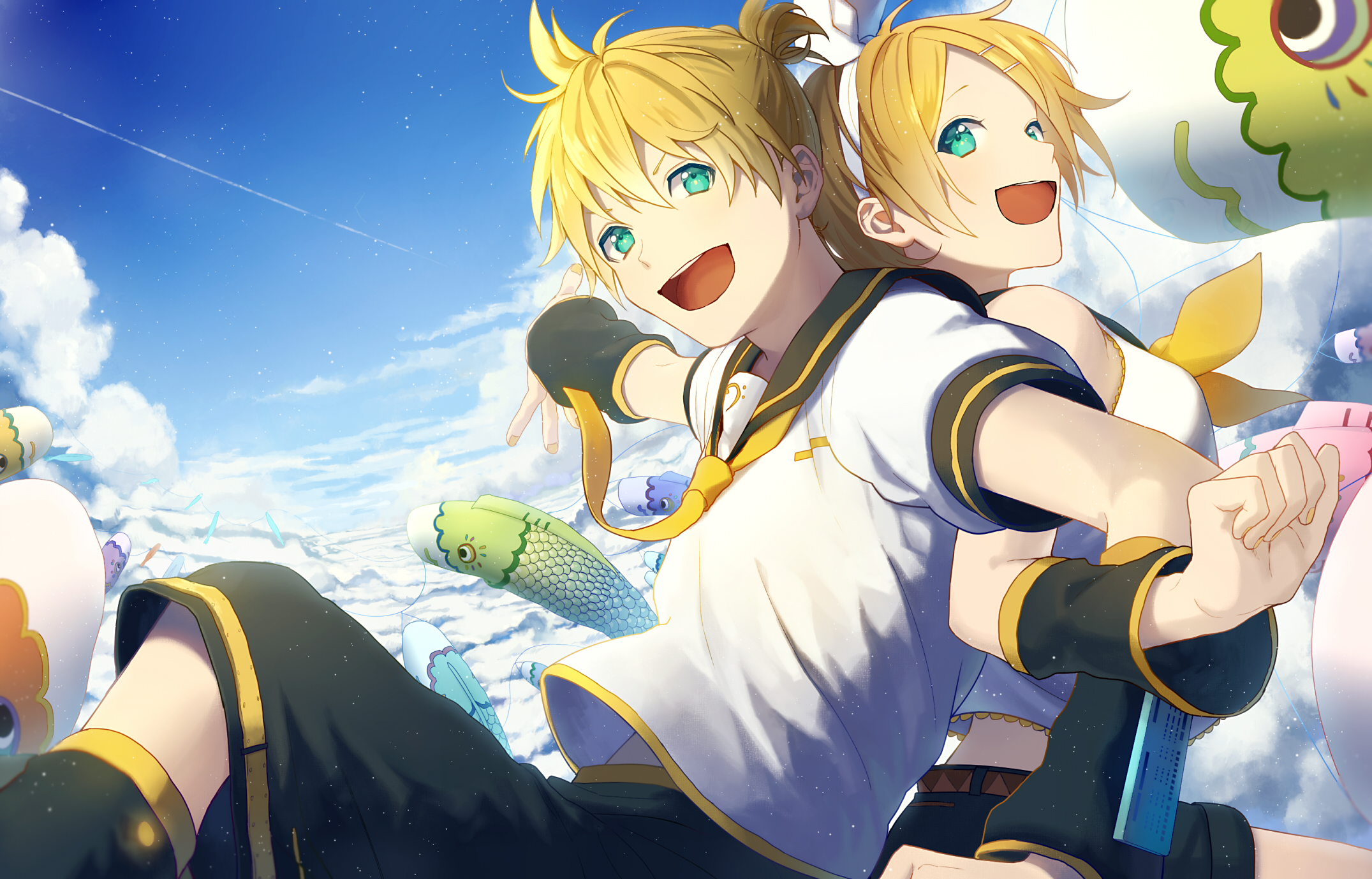 Handy-Wallpaper Vocaloid, Animes, Rin Kagamine, Len Kagamine kostenlos herunterladen.