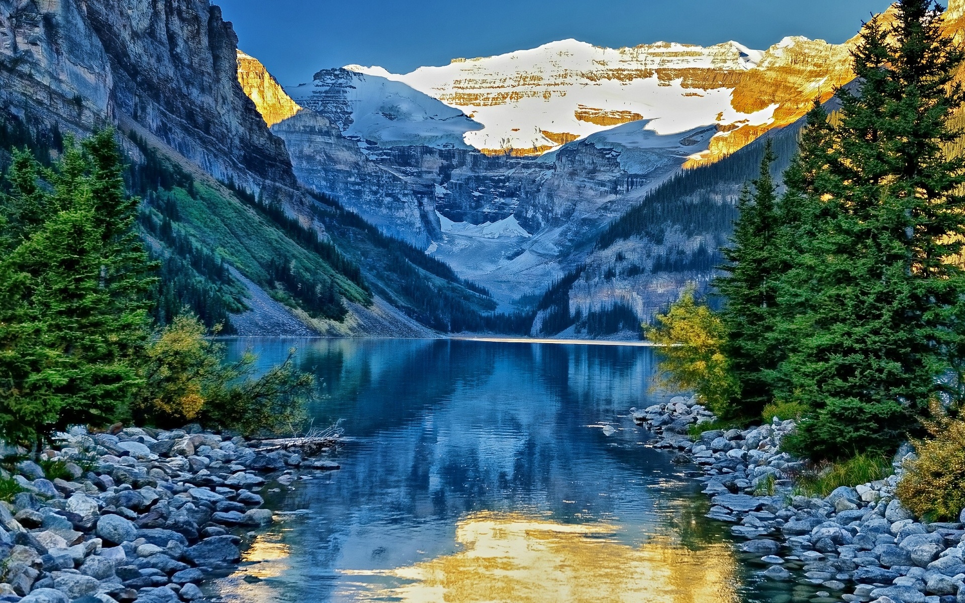 582637 descargar fondo de pantalla tierra/naturaleza, reflejo, alberta, parque nacional banff, canadá, lago louise, lago, montaña: protectores de pantalla e imágenes gratis