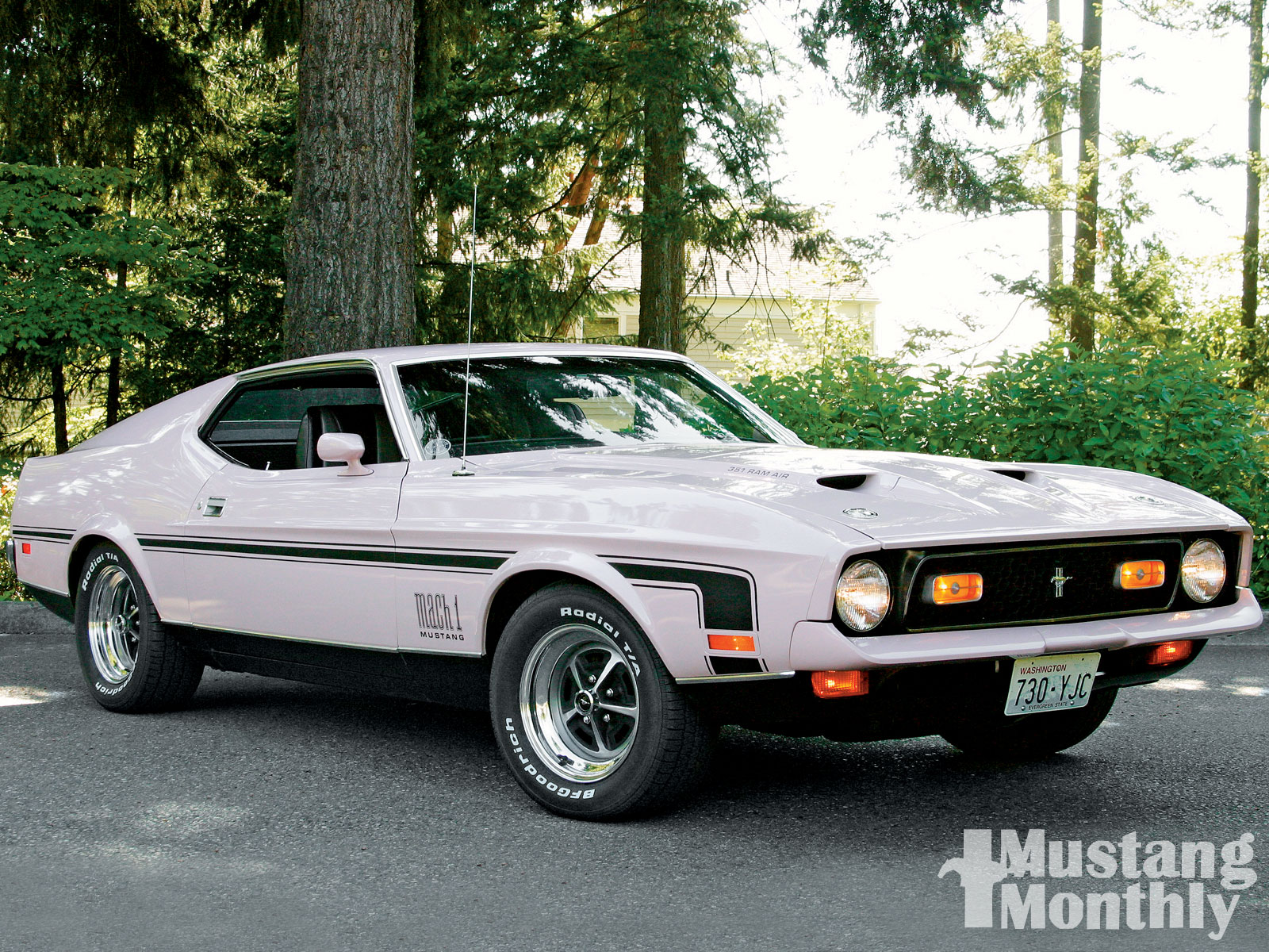 white car, vehicles, ford mustang mach 1, classic car, fastback, ford, muscle car