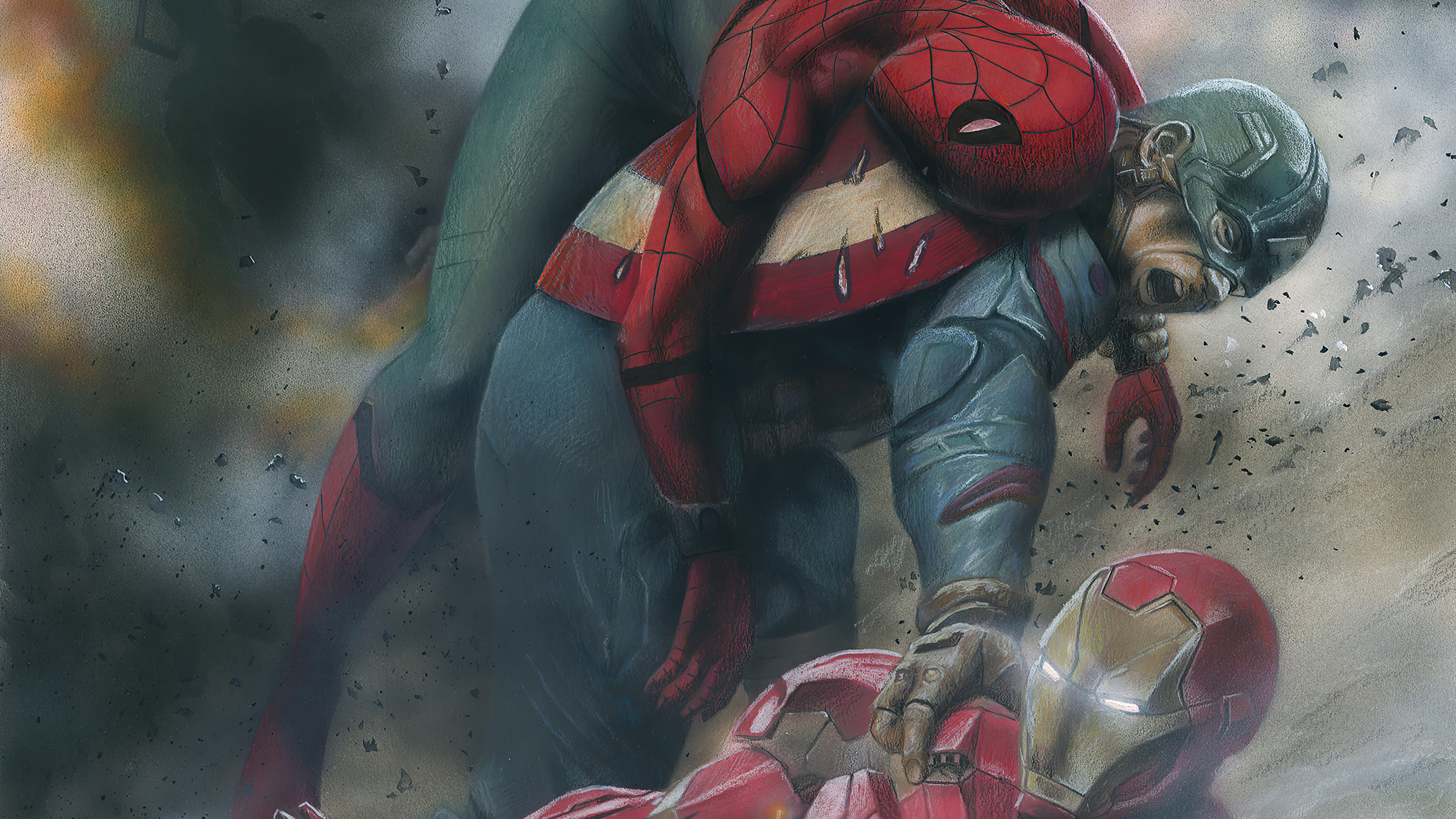 Baixar papel de parede para celular de Homem Aranha, Homem De Ferro, Capitão América, Os Vingadores, História Em Quadrinhos gratuito.