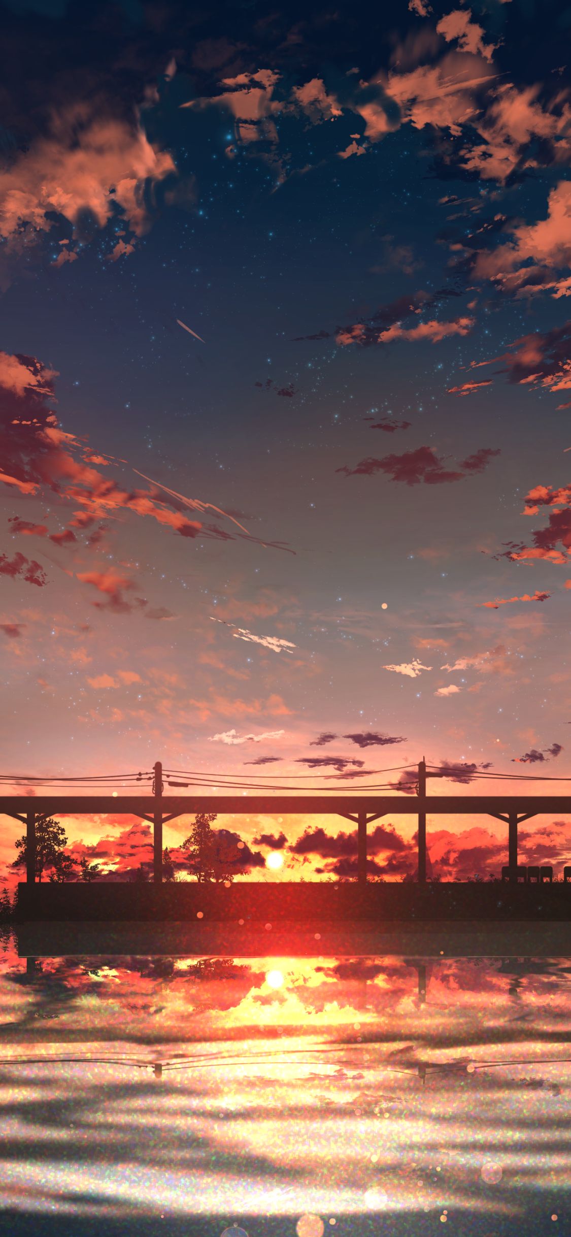 Handy-Wallpaper Sonnenaufgang, Himmel, Sonnenuntergang, Animes kostenlos herunterladen.