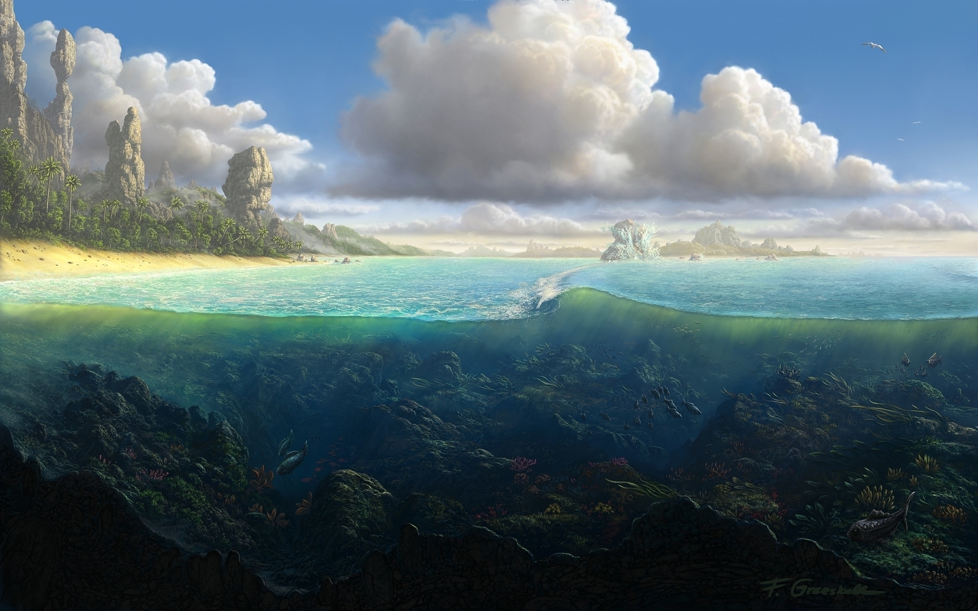 Free download wallpaper Landscape, Sea on your PC desktop