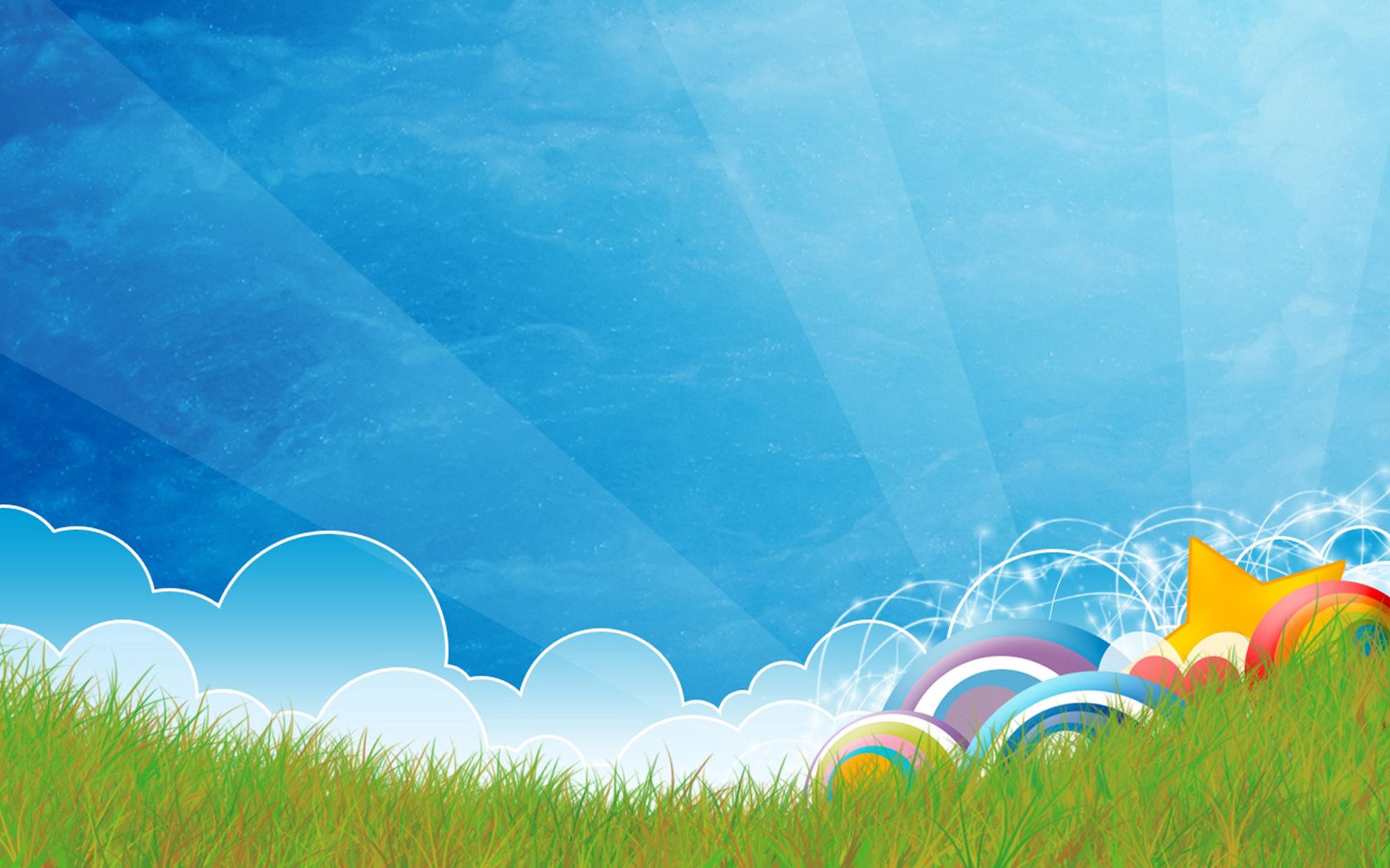 Download mobile wallpaper Summer, Clouds, Grass, Sky, Light, Light Coloured, Vector for free.
