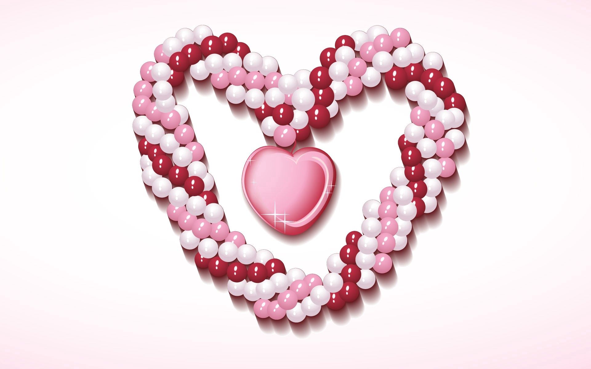 114295 télécharger l'image amour, perles, brillant, chapelet, cœur, un cœur - fonds d'écran et économiseurs d'écran gratuits