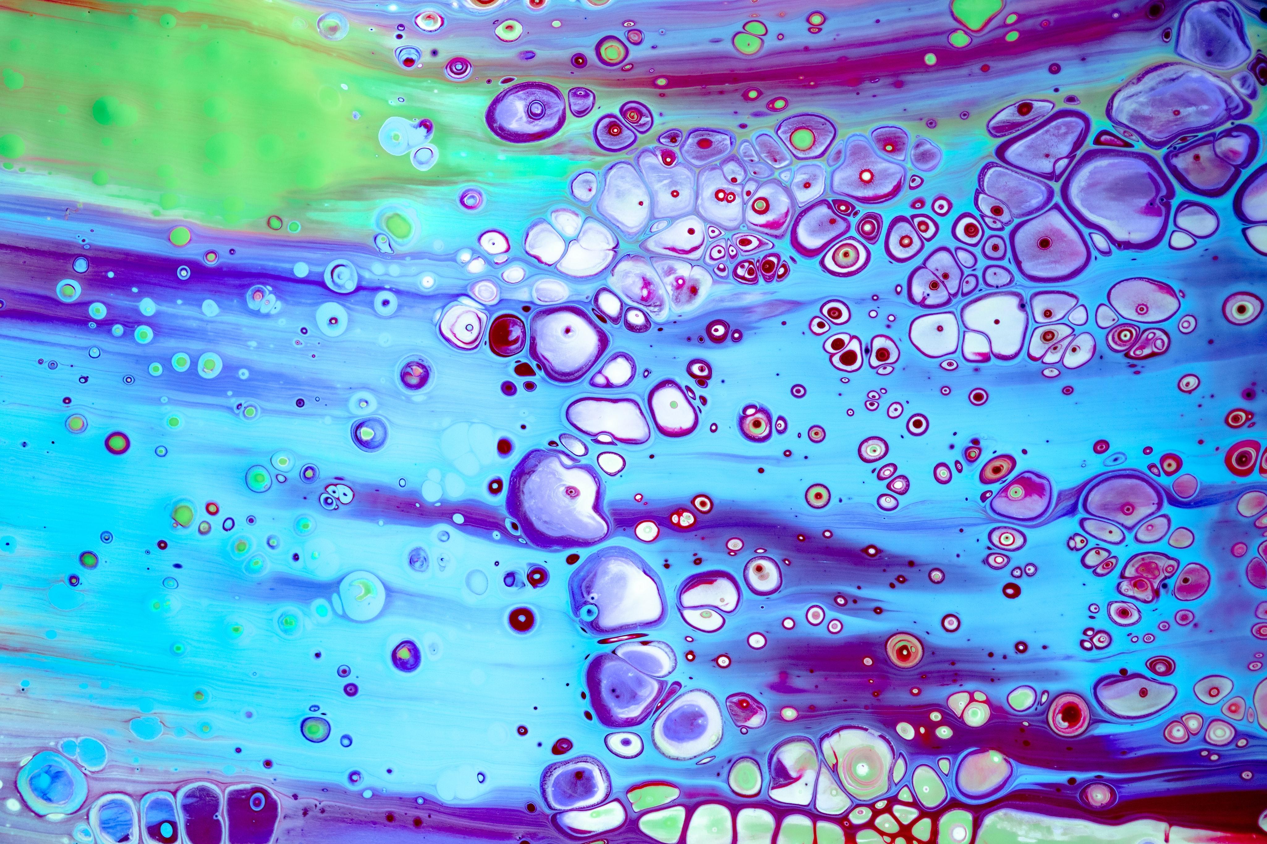 Free download wallpaper Paint, Divorces, Bubbles, Abstract, Liquid on your PC desktop