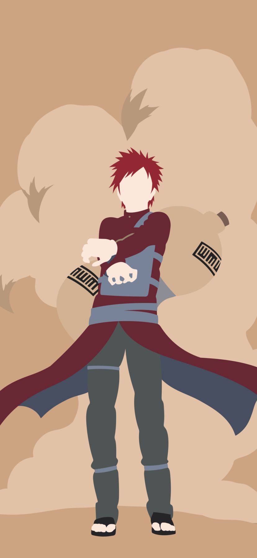 Baixar papel de parede para celular de Anime, Naruto, Minimalista, Gaara (Naruto) gratuito.