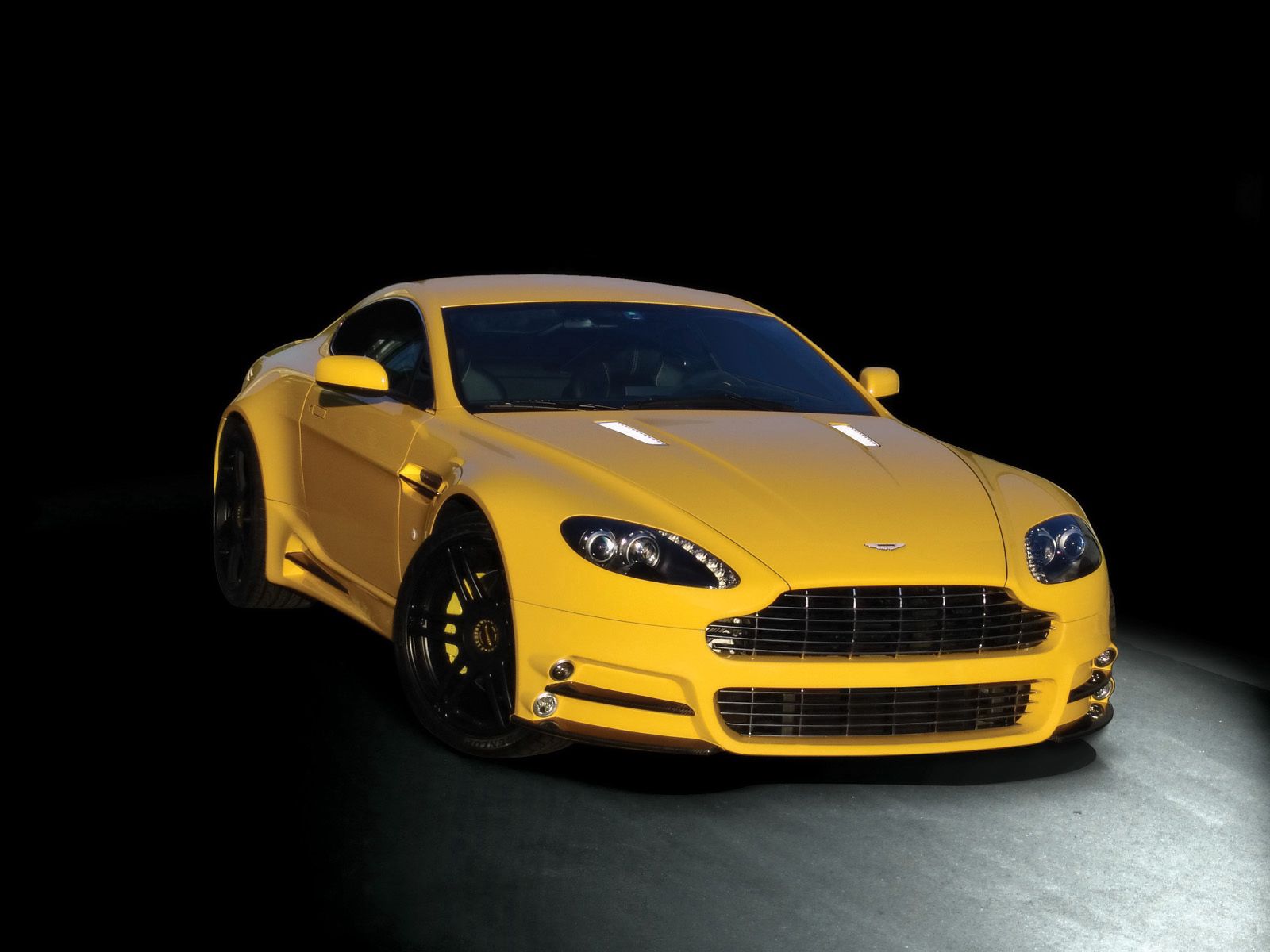cars, auto, aston martin, yellow, front view, style, v8, vantage