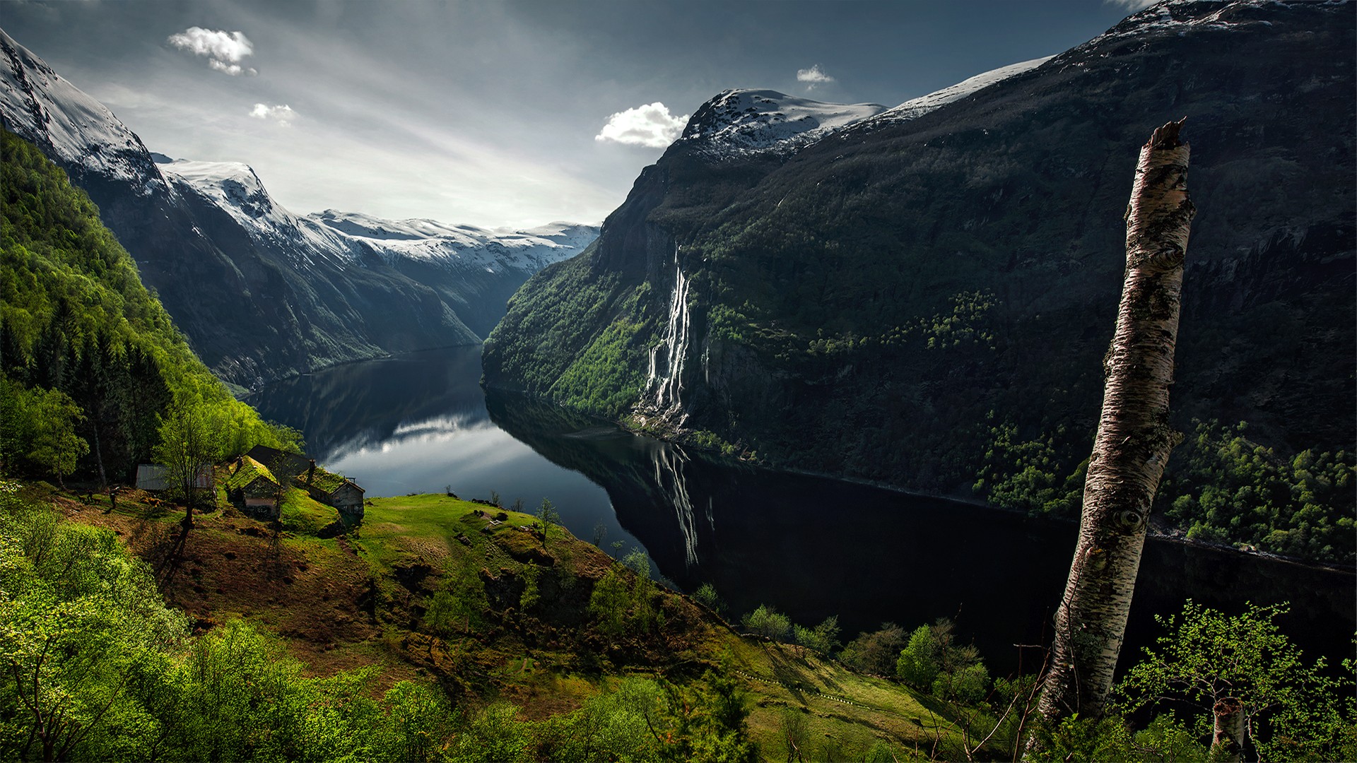 Téléchargez des papiers peints mobile Montagne, Arbre, Fjord, La Nature, Terre/nature, Rivière, Réflection gratuitement.