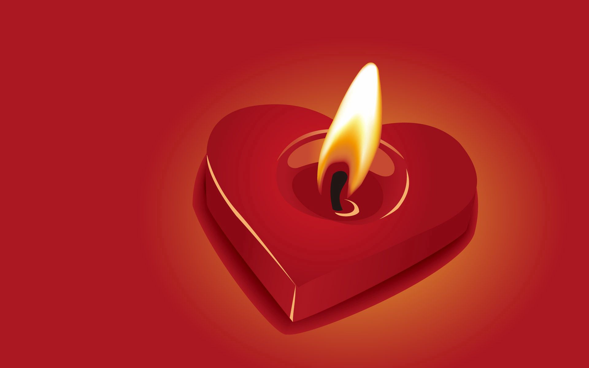 Handy-Wallpaper Herzen, Kerze, Ein Herz, Feuer, Liebe kostenlos herunterladen.