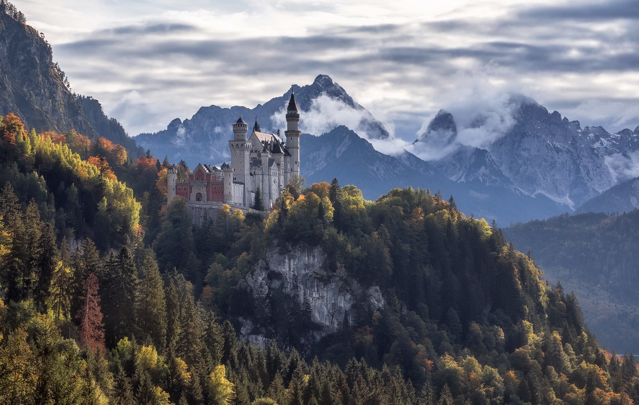Laden Sie das Schlösser, Deutschland, Schloss Neuschwanstein, Menschengemacht, Schloss-Bild kostenlos auf Ihren PC-Desktop herunter