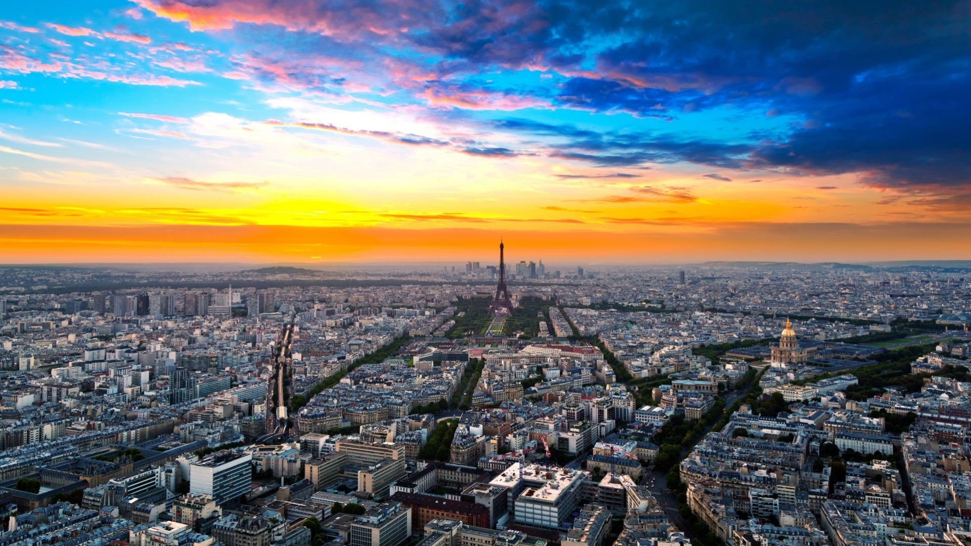 Скачать обои бесплатно Города, Пейзаж, Эйфелева Башня, Париж картинка на рабочий стол ПК
