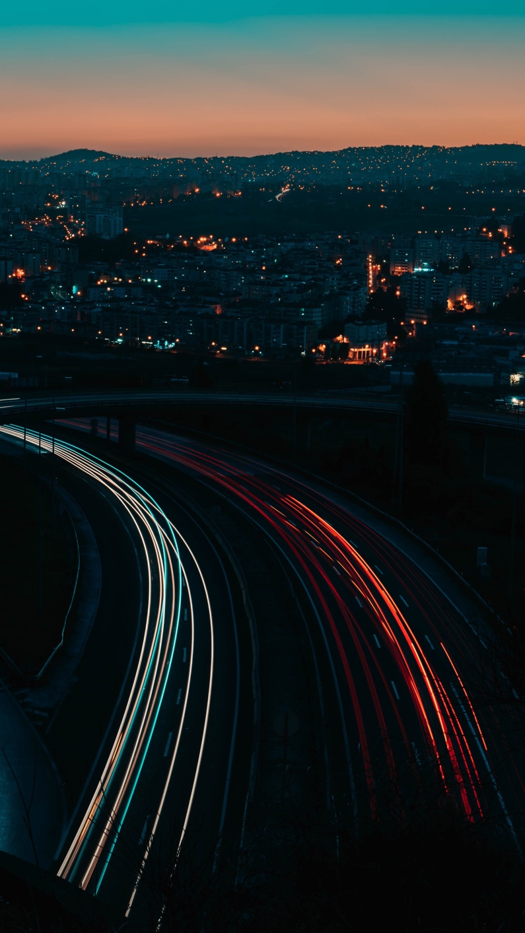 Descarga gratuita de fondo de pantalla para móvil de Noche, Ciudad, Luz, Fotografía, Carretera, Lapso De Tiempo, La Carretera.